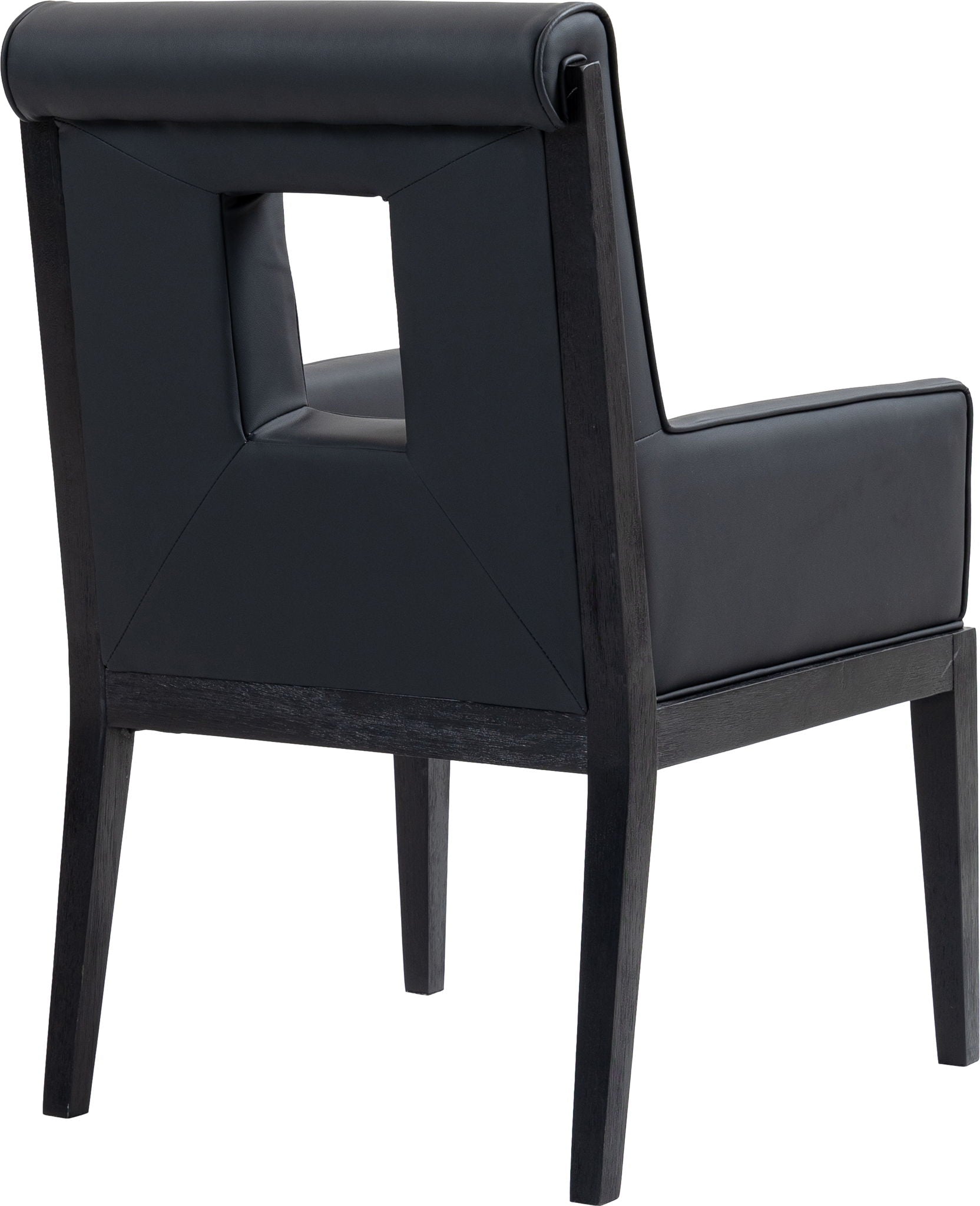 Gwendolyn - Faux Leather Dining Arm Chair With Black Frame