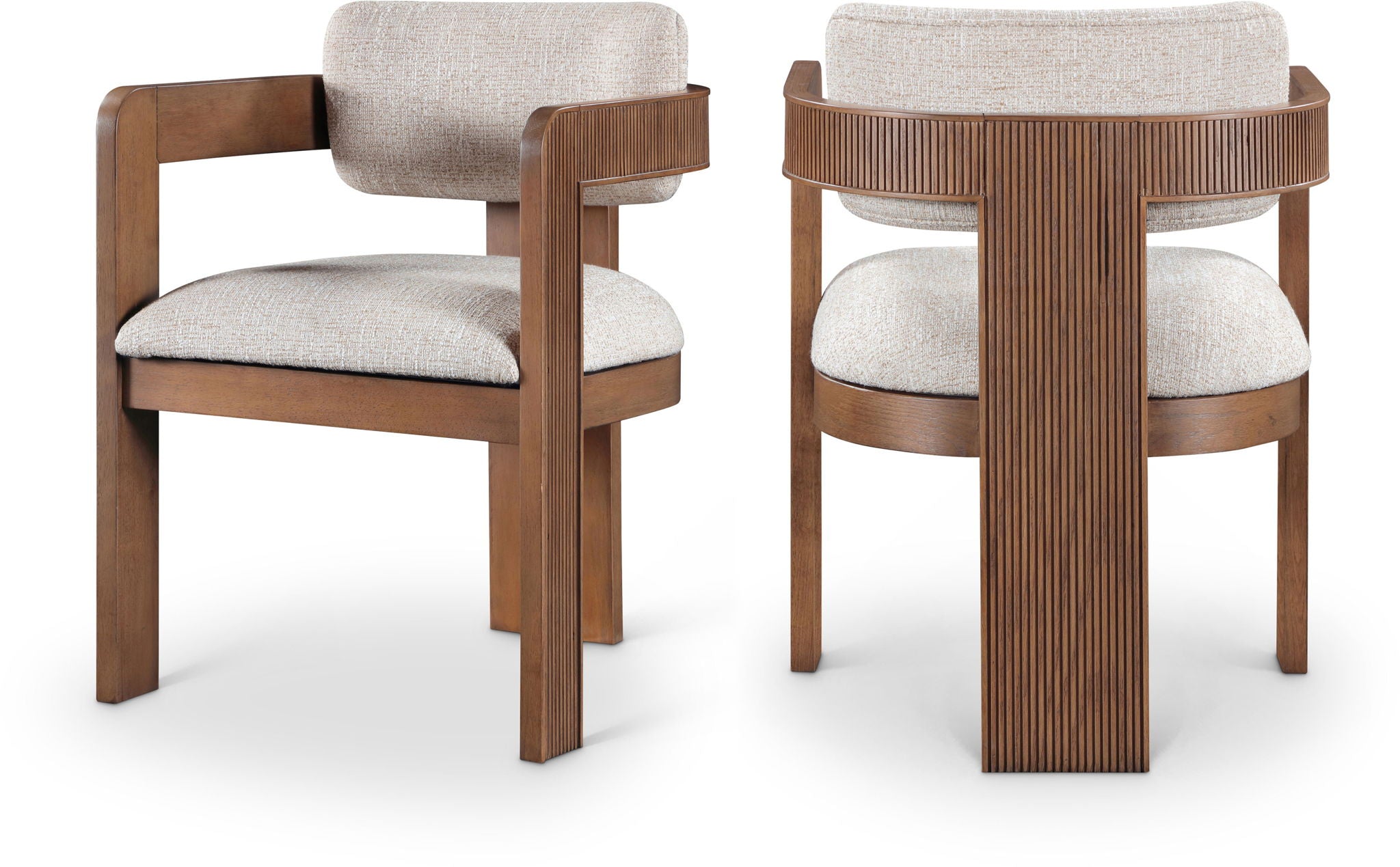 Sacha - Linen Dining Chair With Brown Base (Set of 2)