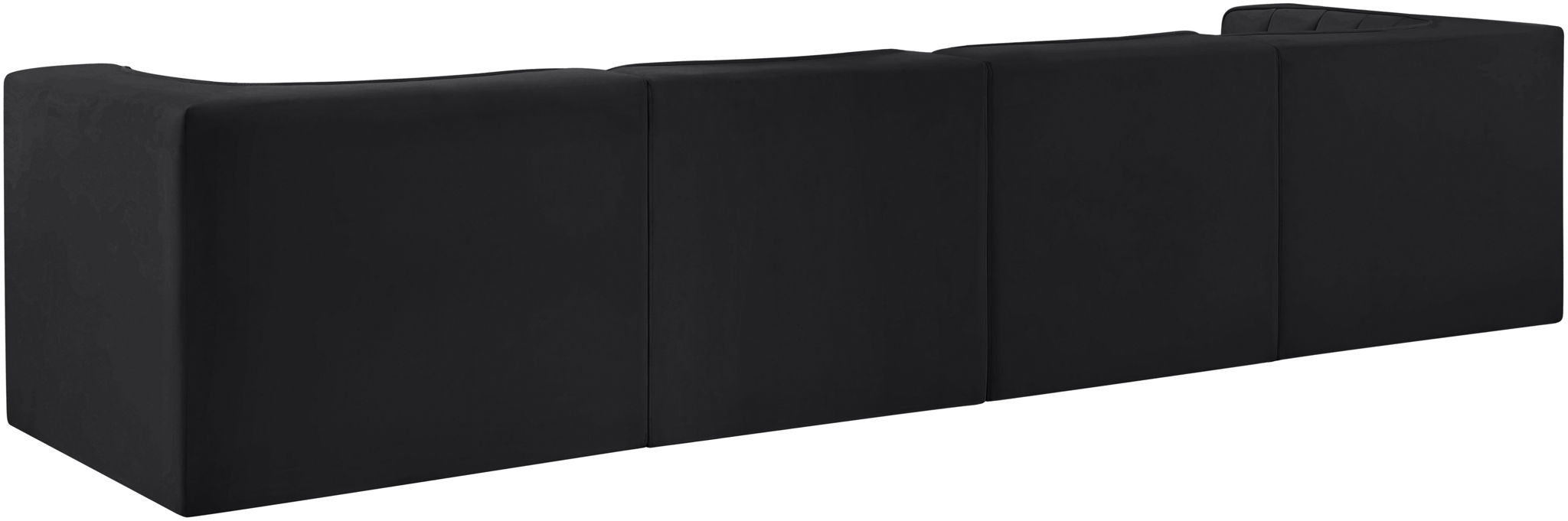 Rummi - Velvet Performance Fabric Upholstered 4 Piece Modular Sofa