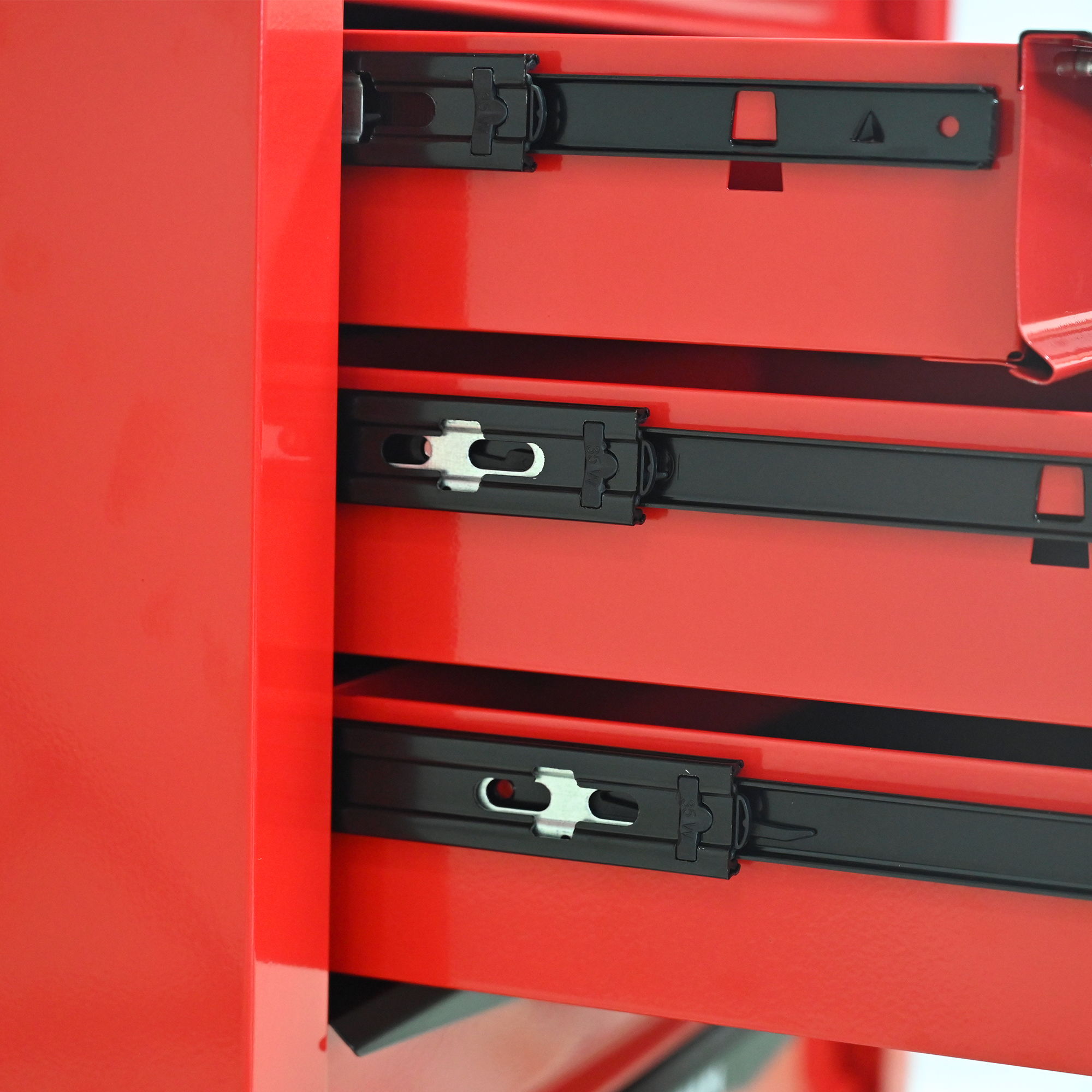 Rolling Metal Tool Chest With Drawers, Steel Storage Cabinet With Ball Bearing Slides