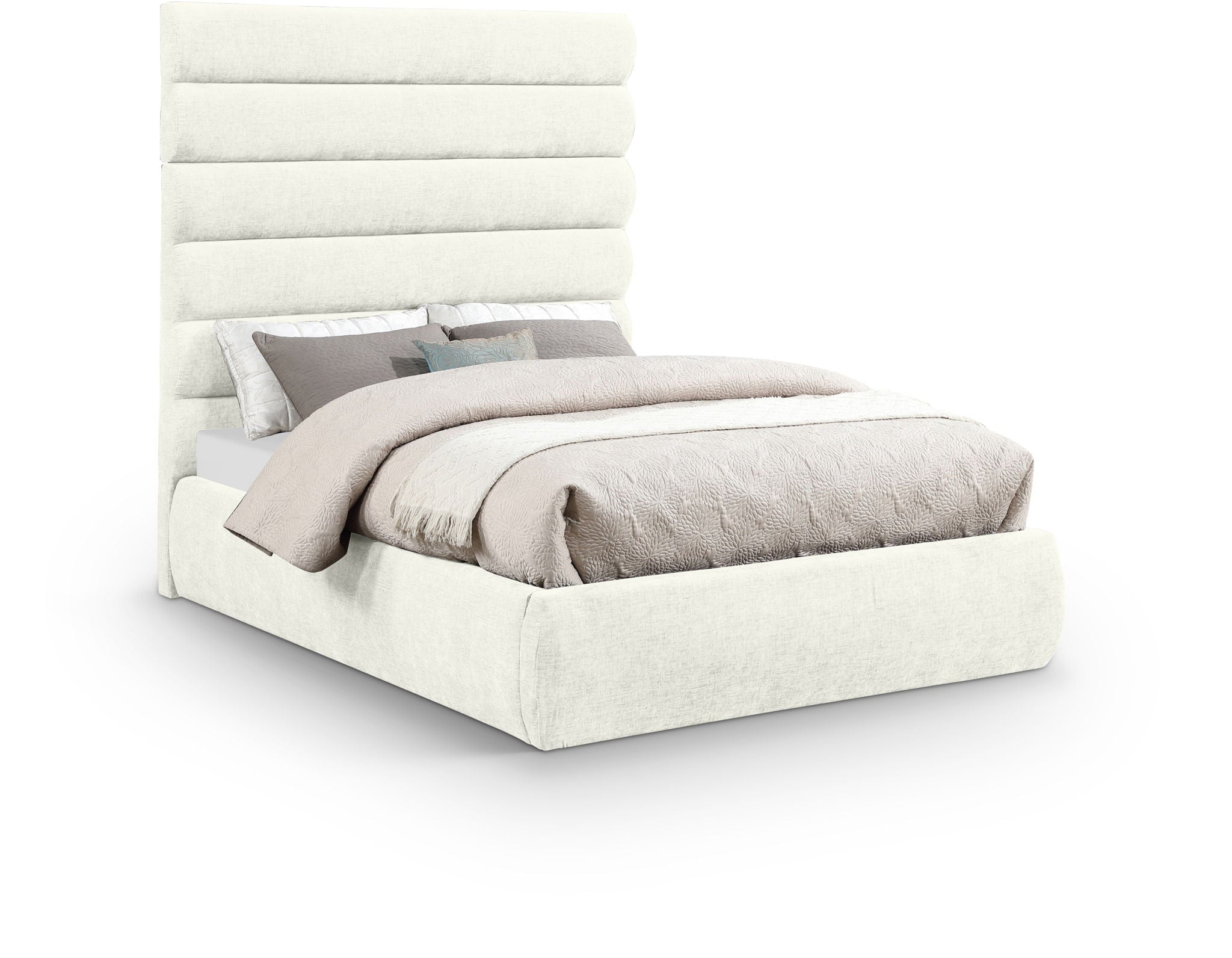 Adam - Chenille Fabric Bed With 70.5" Headboard