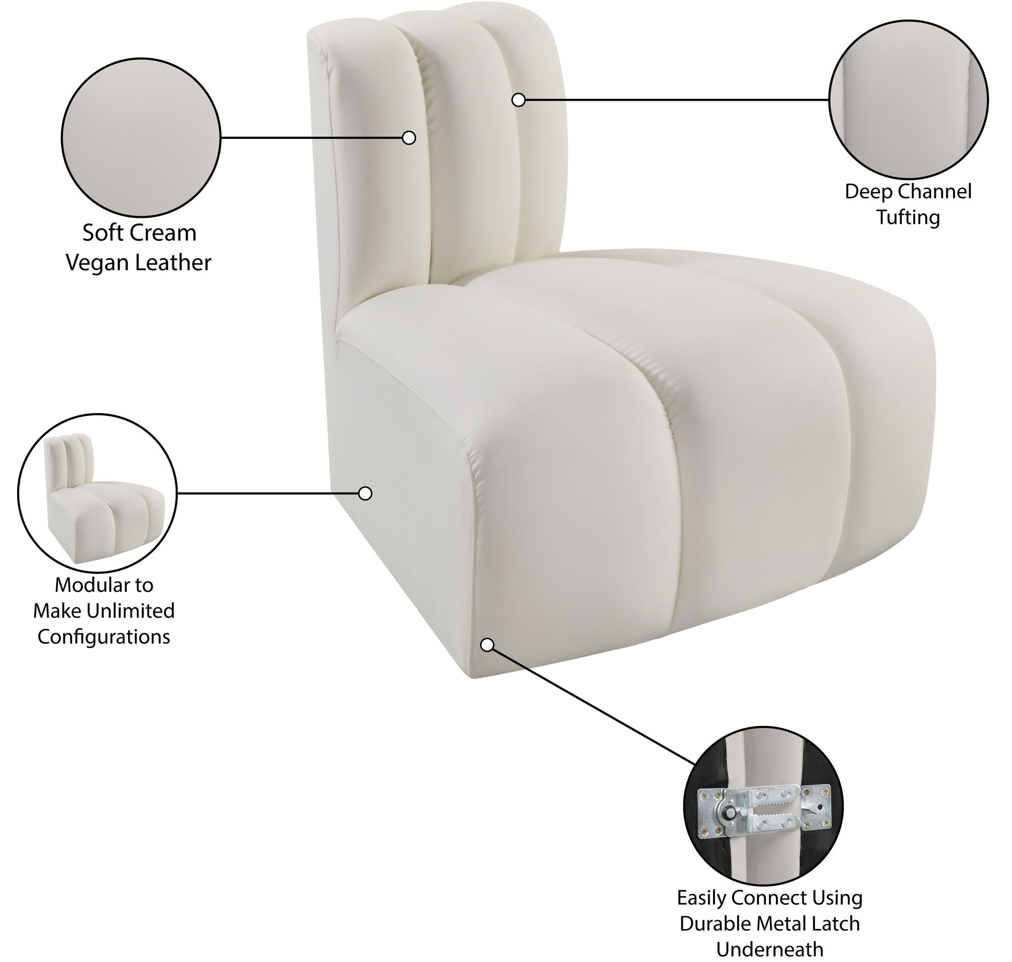 Arc - Faux Leather Reverse Corner Chair