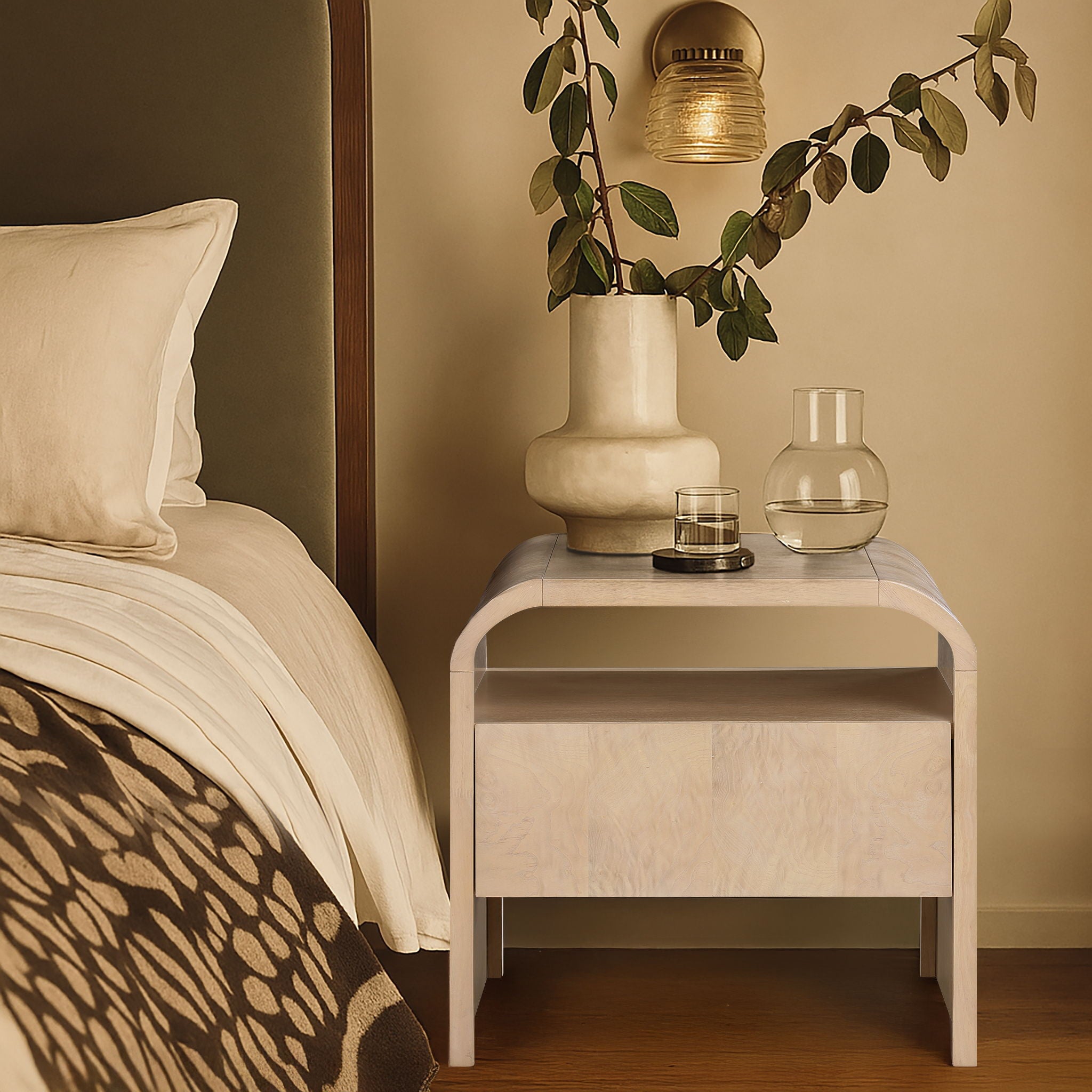 Giada - Solid Wood And Veneer Nightstand