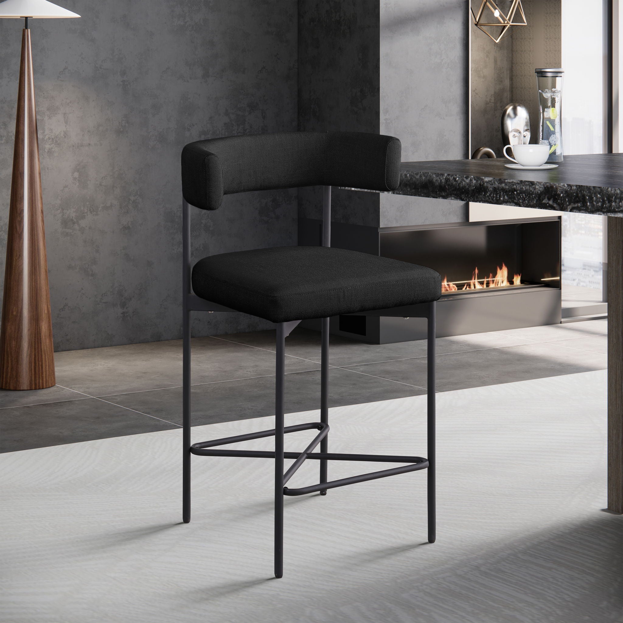 Rivage - Durable Stool With Black Frame (Set of 2)