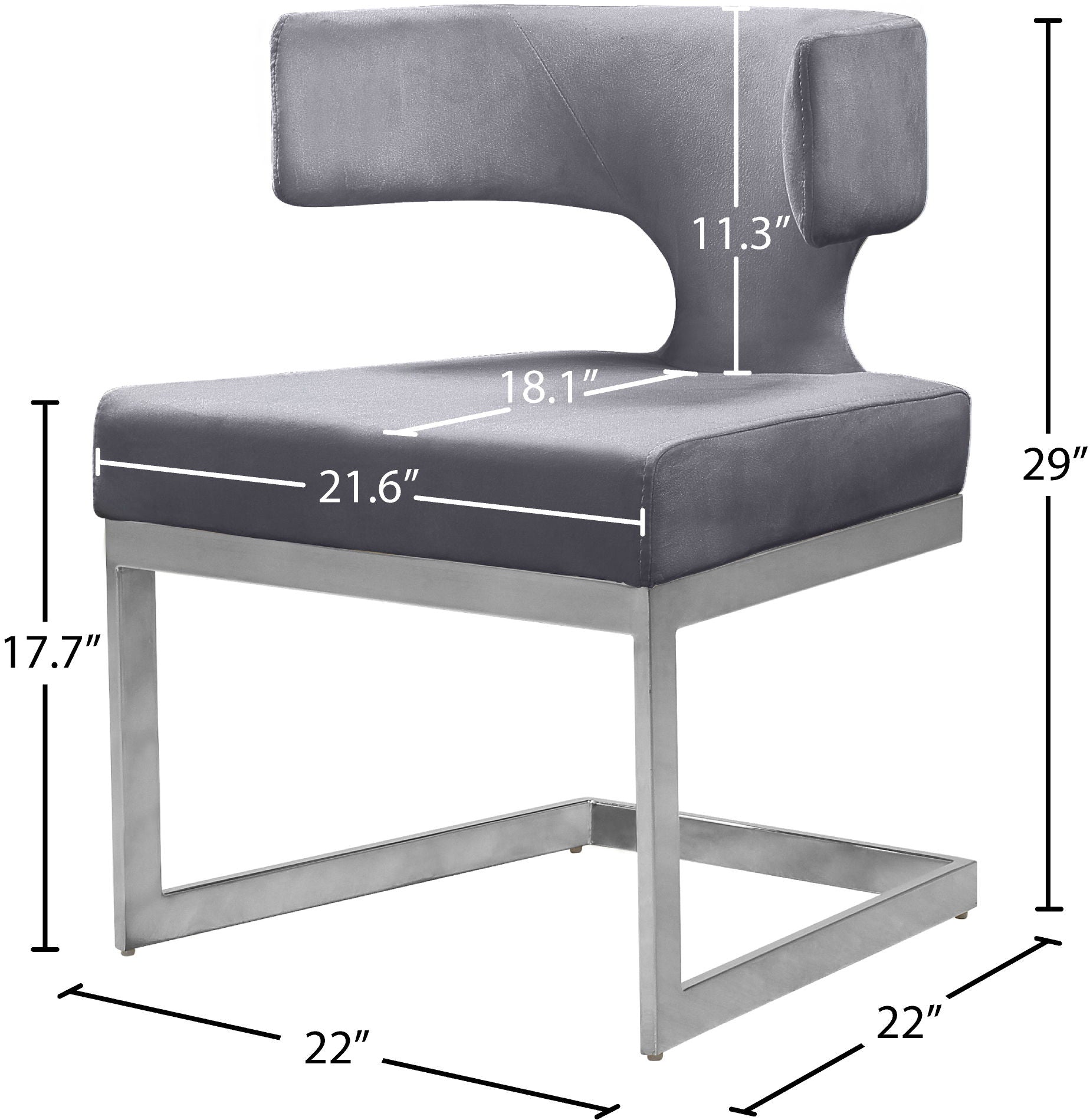 Alexandra - Dining Chair with Chrome Legs