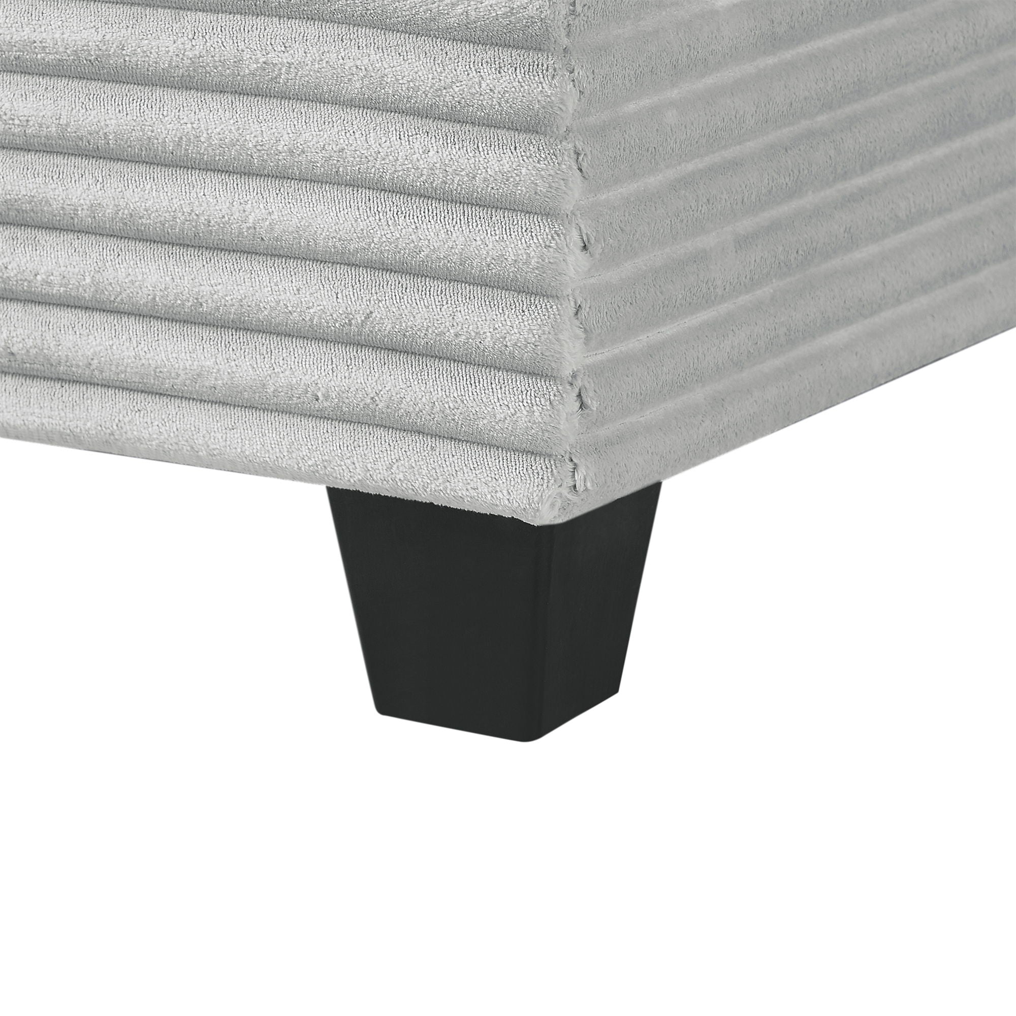 Upholstered U-Shaped Sectional Sofa With Movable Ottoman And Side Storage Pockets