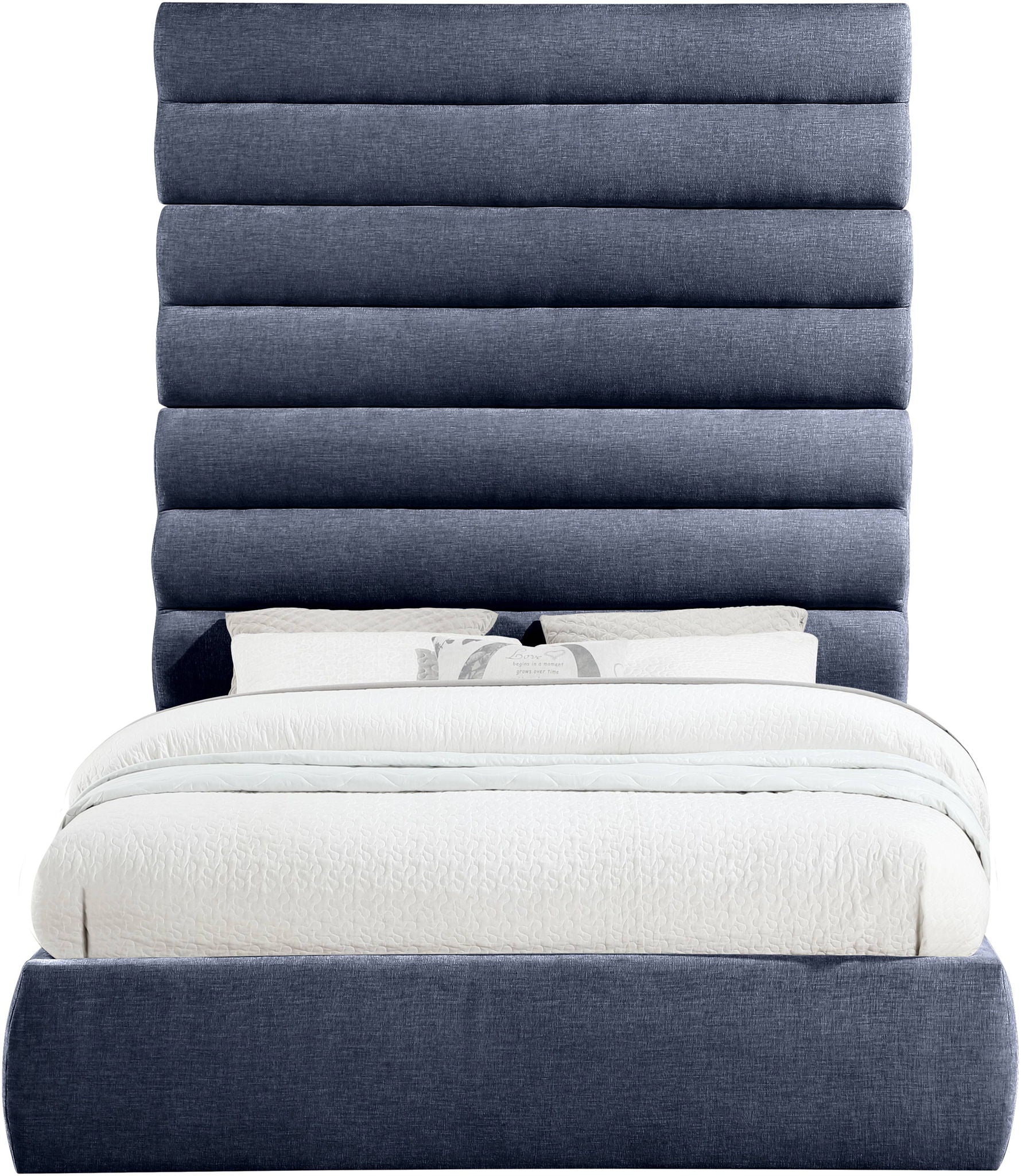 Adam - Chenille Fabric Bed With 89" Headboard