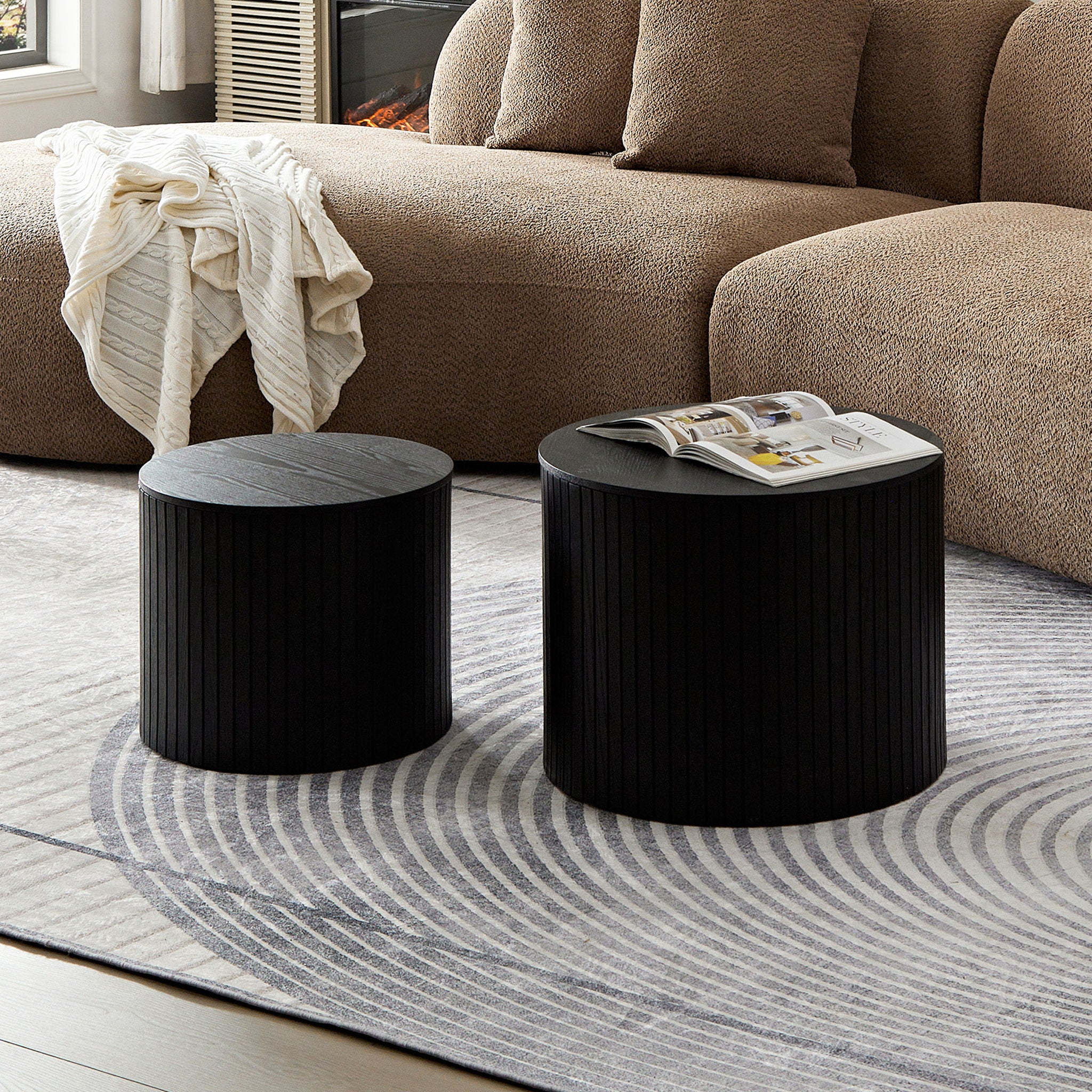 Handcrafted Nested Table Set, 2 Pieces