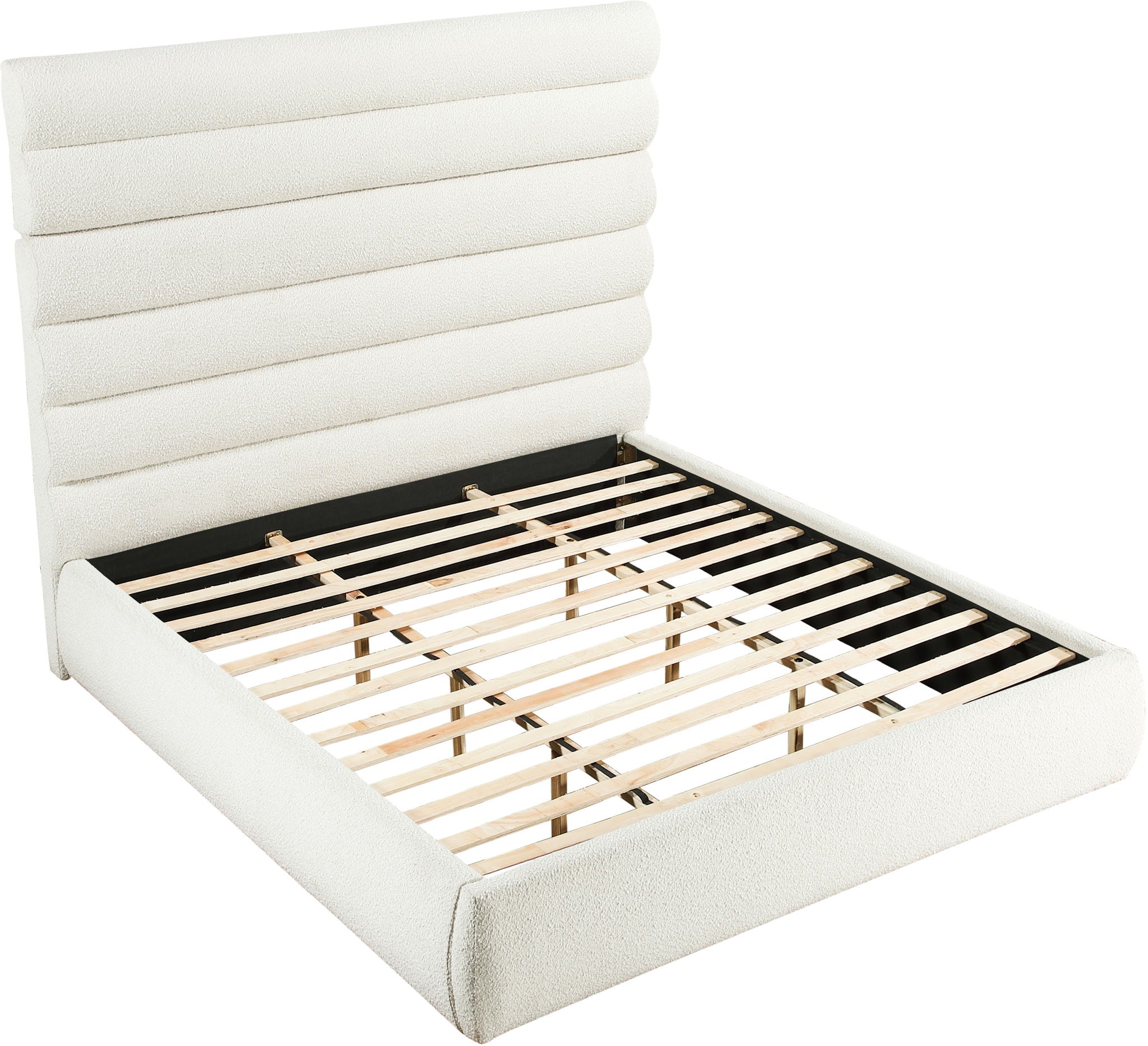 Adam - Boucle Fabric Bed With 70.5" Headboard