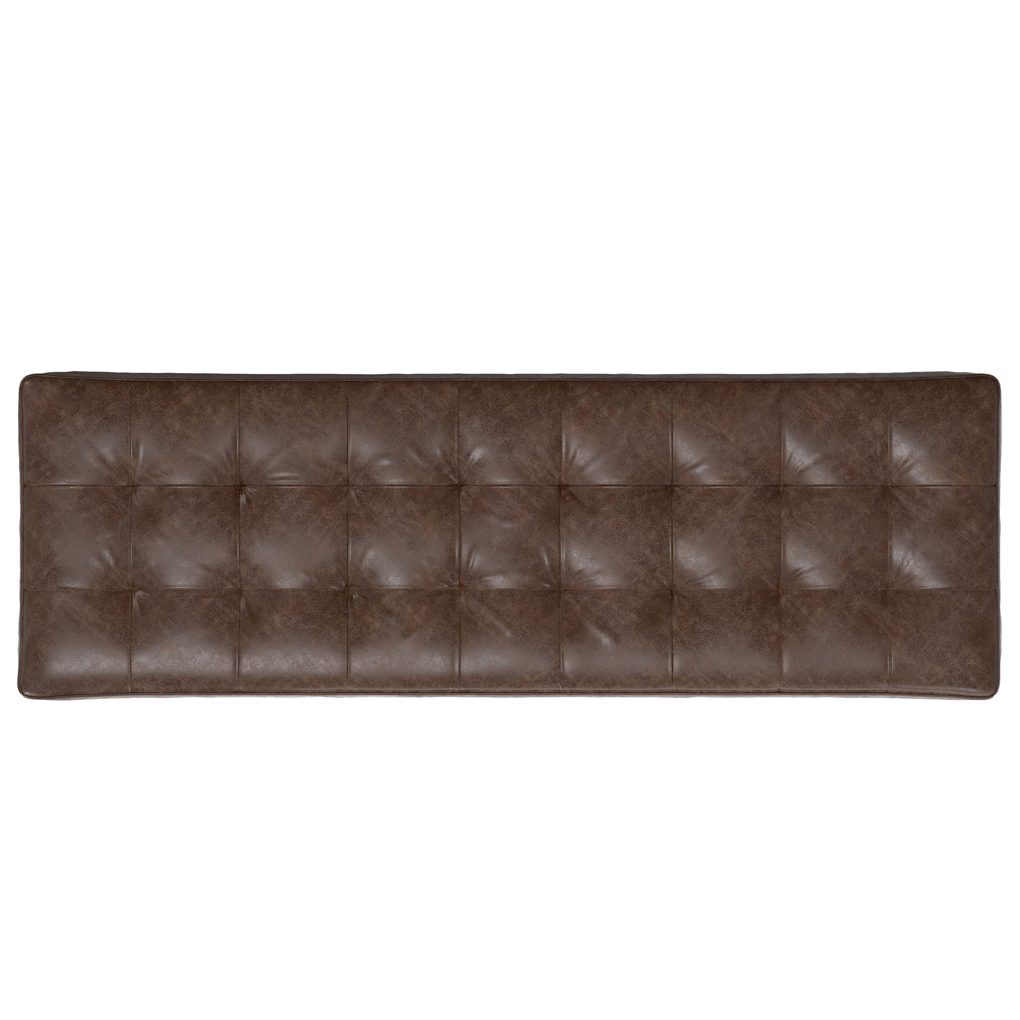 Penelope - Ottoman Bench With Genuine Leather Upholstery - Brown