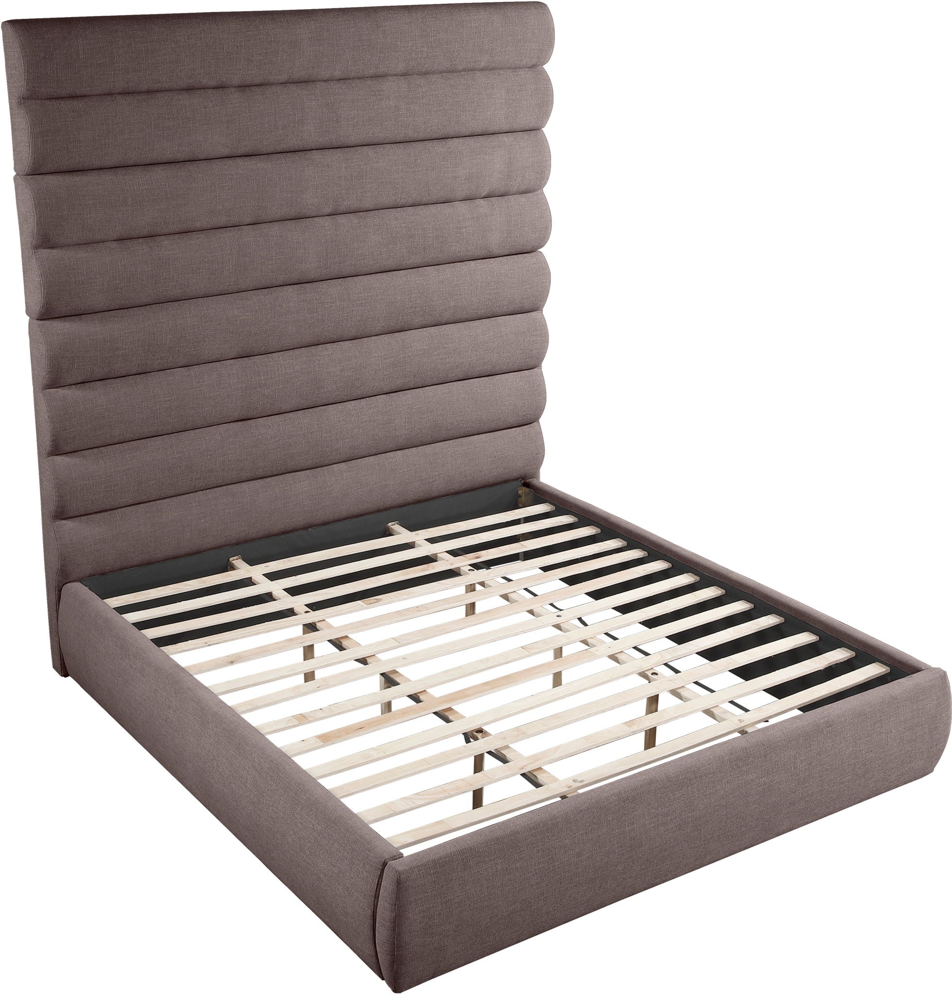 Adam - Linen Fabric Bed With 89" Headboard