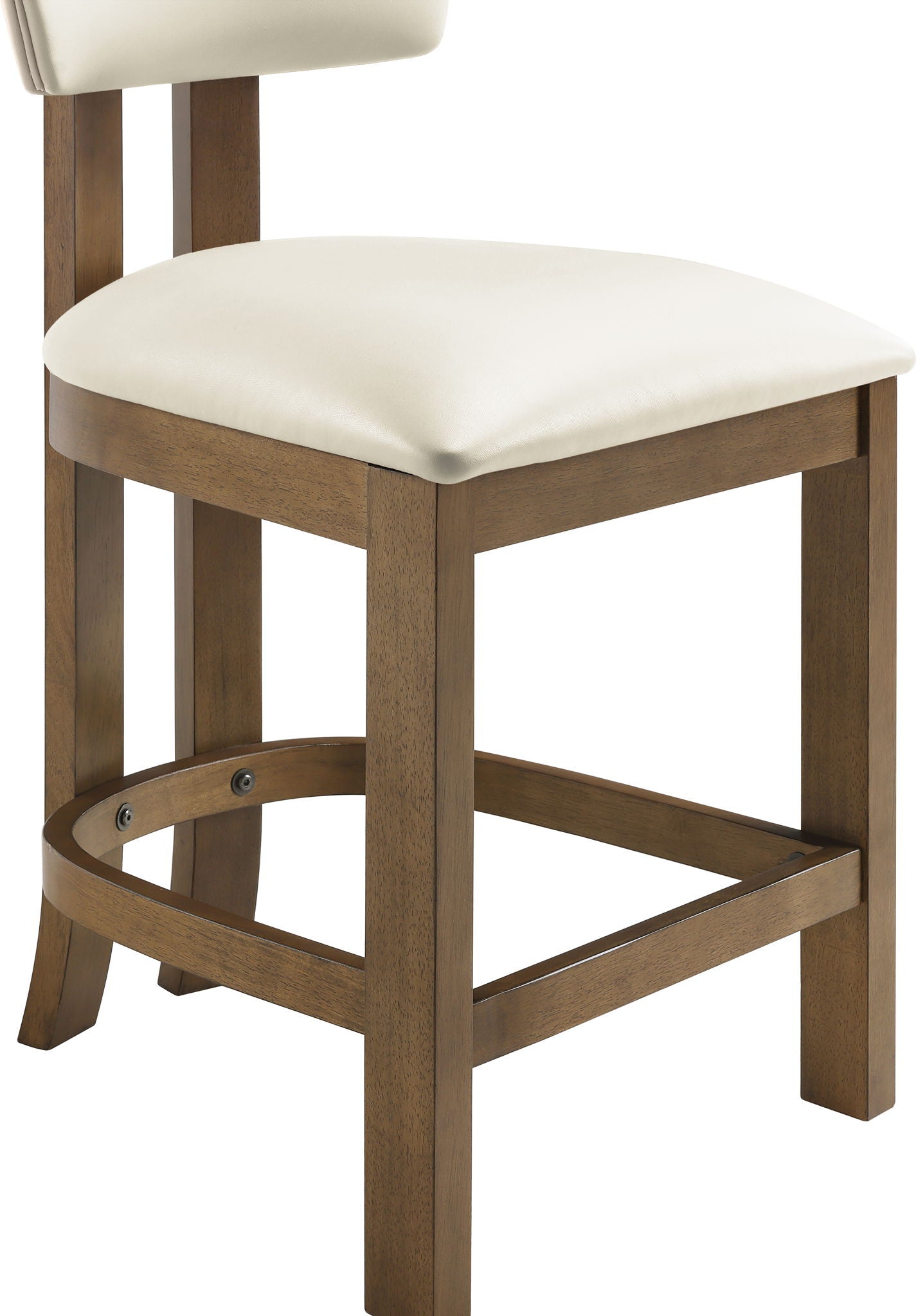 Lavrin - Vegan Leather Upholstered Counter Stool (Set of 2) - Walnut Base