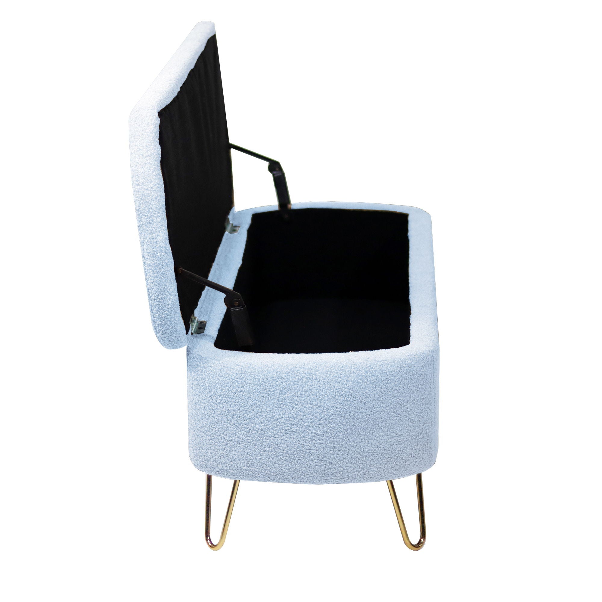 Storage Ottoman Bench For End Of Bed Legs, Modern Camel Faux Fur Entryway Bench Upholstered Padded With Storage For Living Room Bedroom