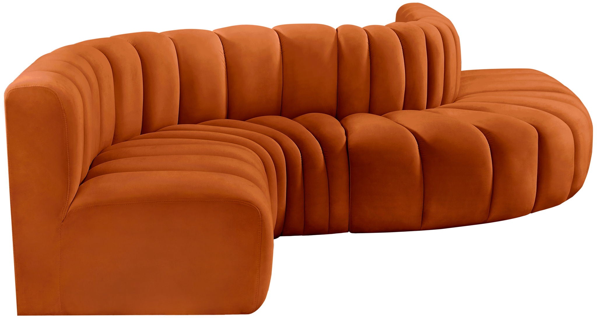 Arc - Velvet 6 Piece Curved Modular Sofa
