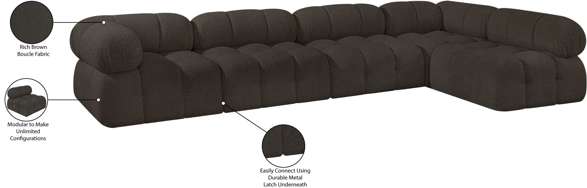 Ames - 5 Piece Modular L-Shaped Sectional