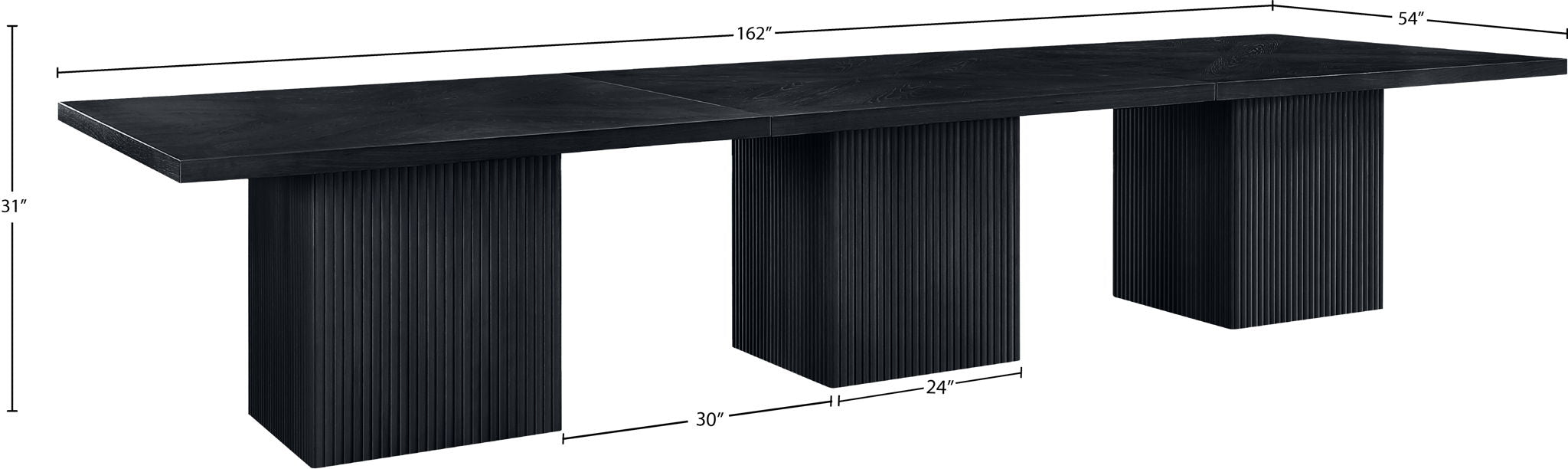 Belinda - Wood Mid-Century Modern Modular Dining Table - Black