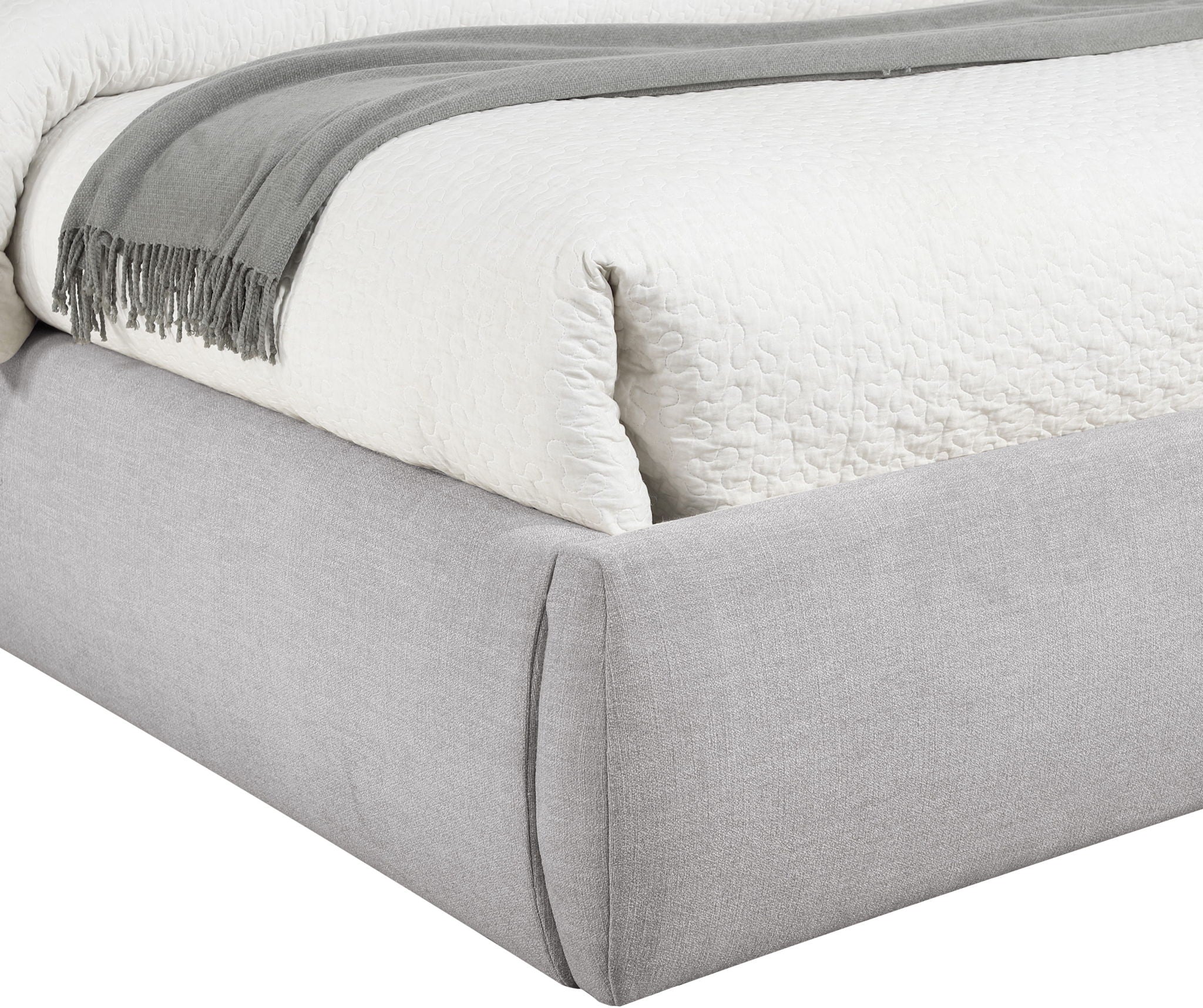 Adam - Linen Fabric Bed With 89" Headboard