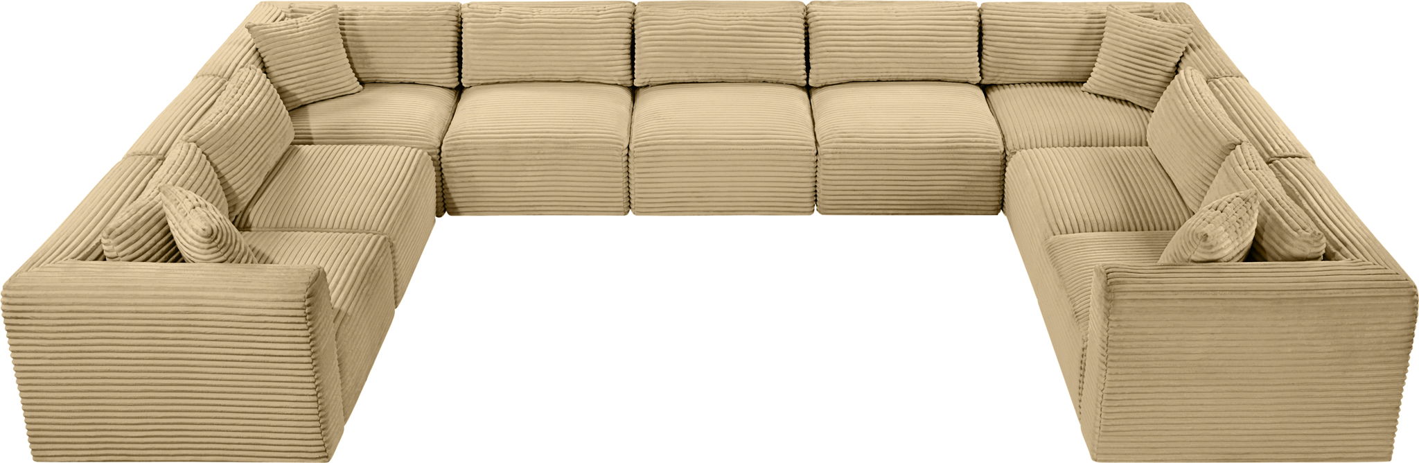 Shaggy - Fabric 9 Piece Modular U-Shaped Sectional