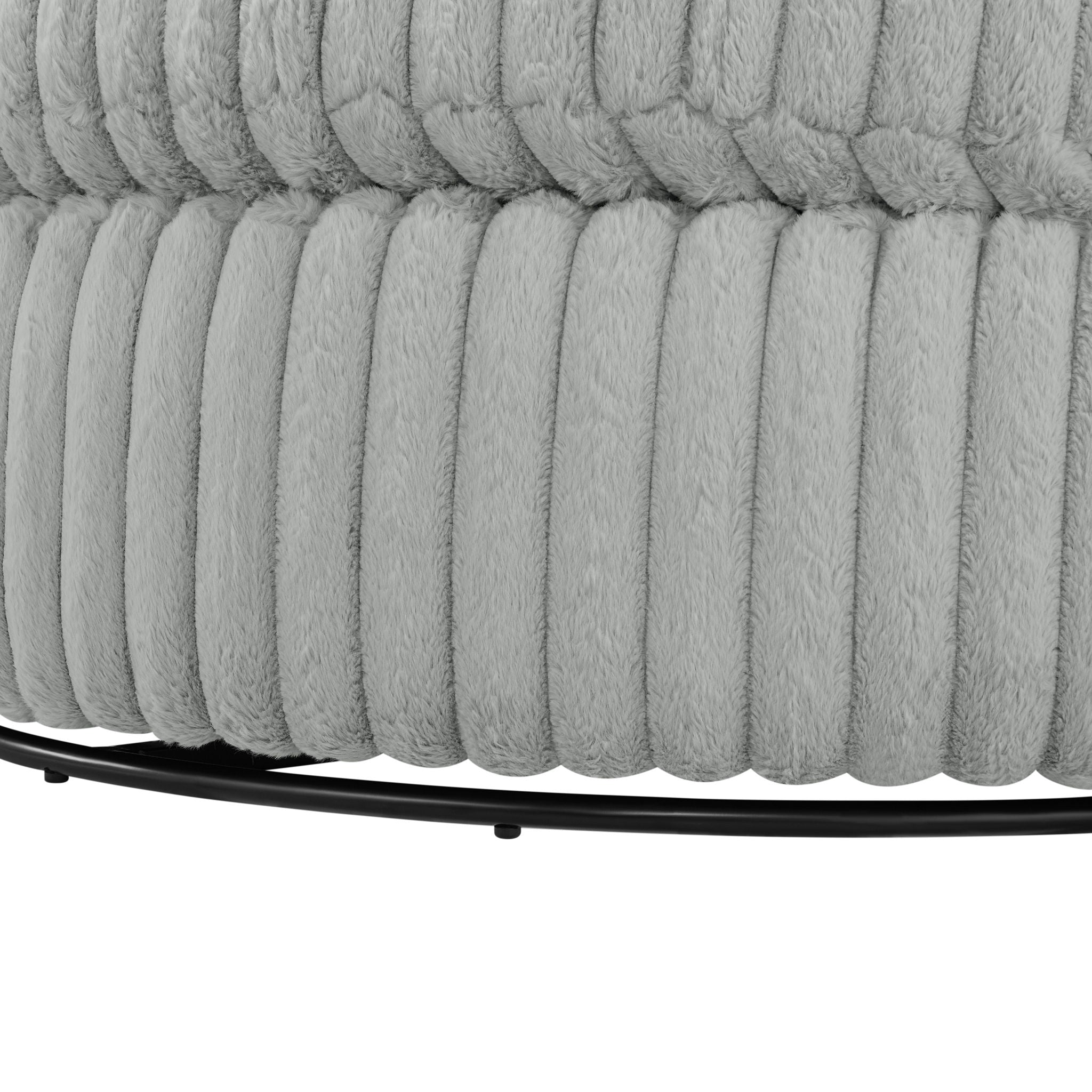 Mindy - Oversized Swivel Barrel Chair - Gray