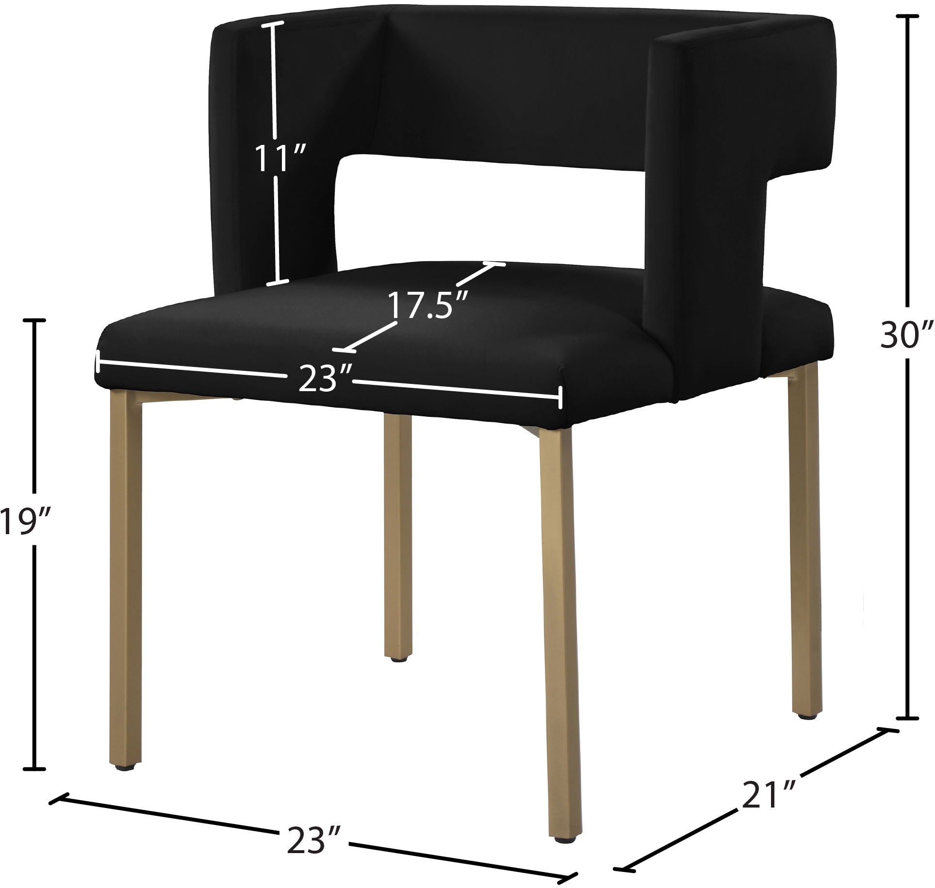 Caleb - Dining Chair with Gold Legs (Set of 2)