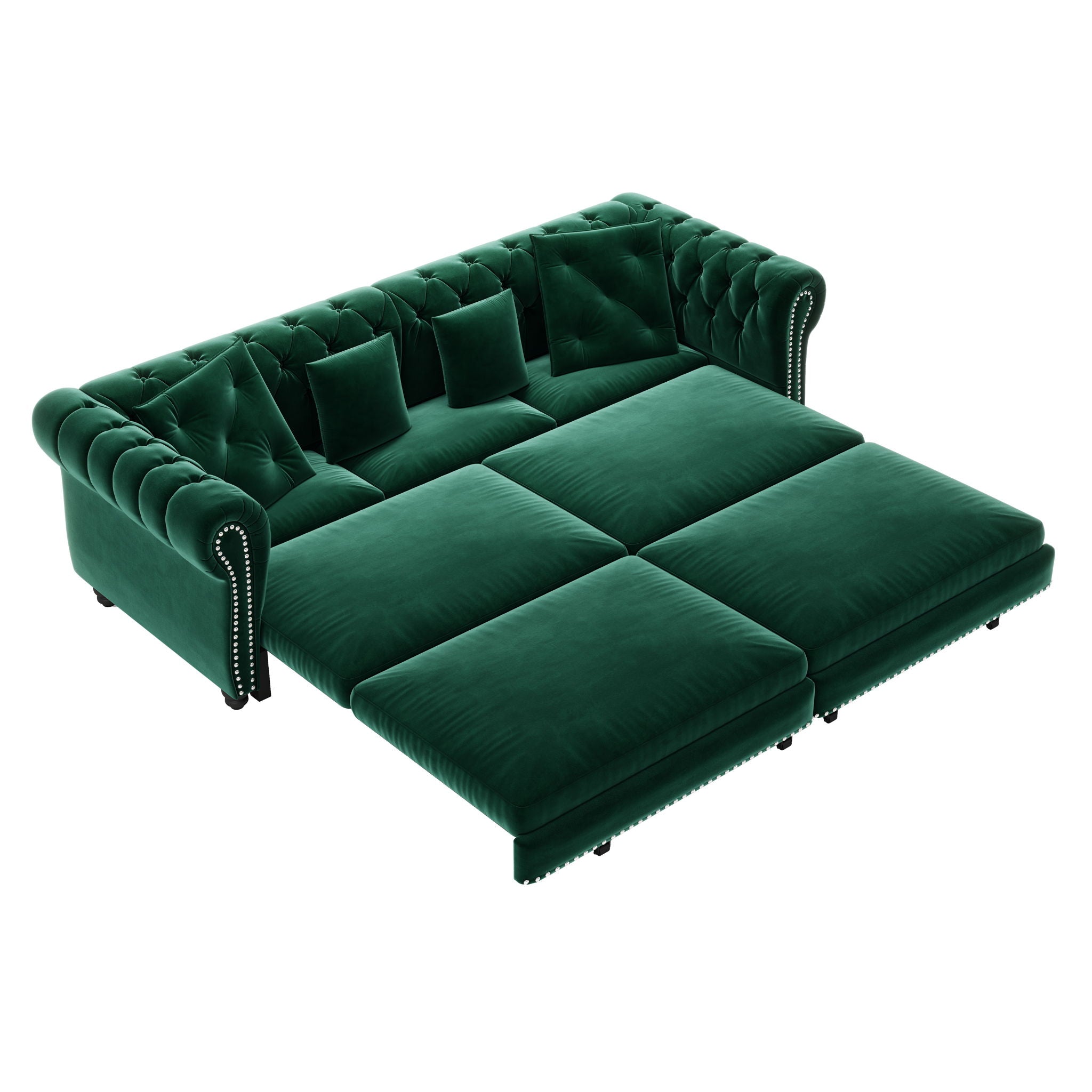 3 In 1 Convertible Sleeper Sofa Bed With Movable Ottoman