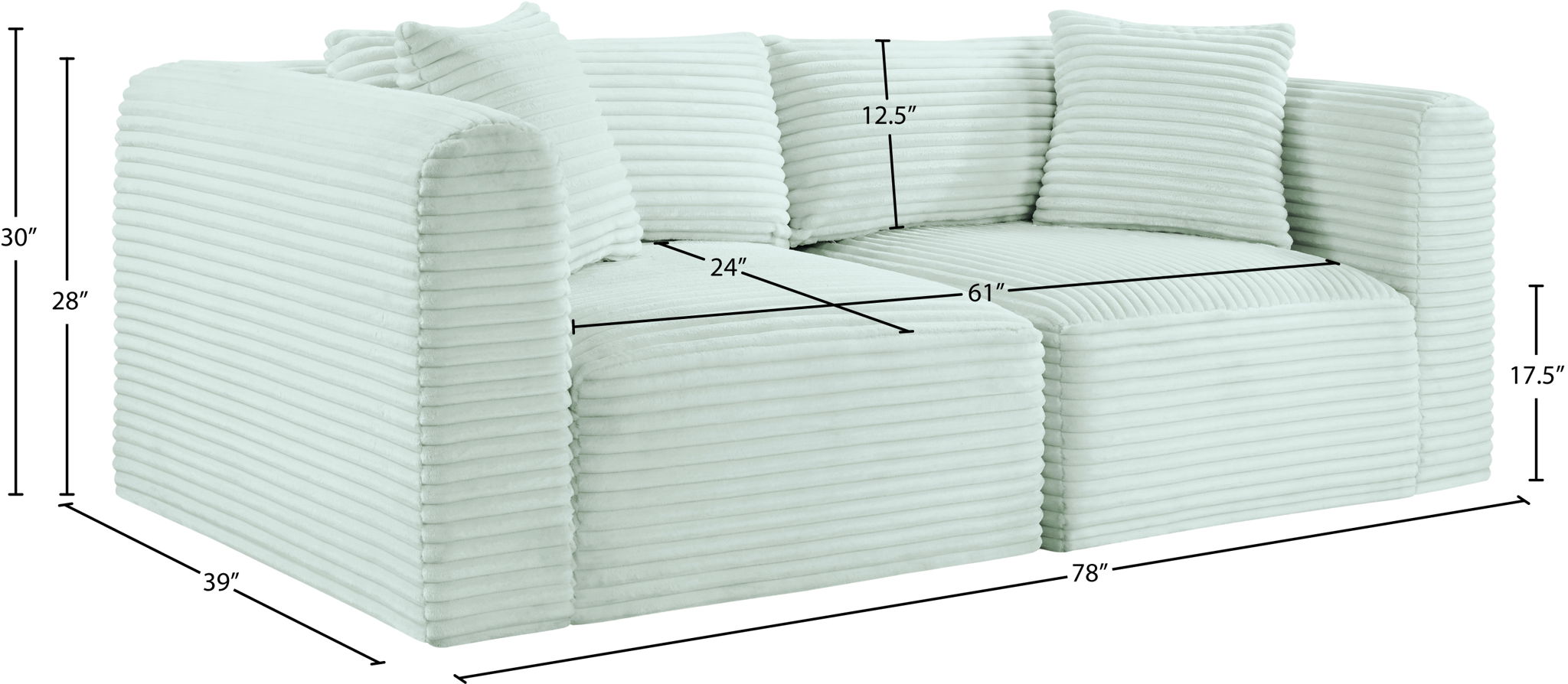 Shaggy - 2 Seat Modular Sofa