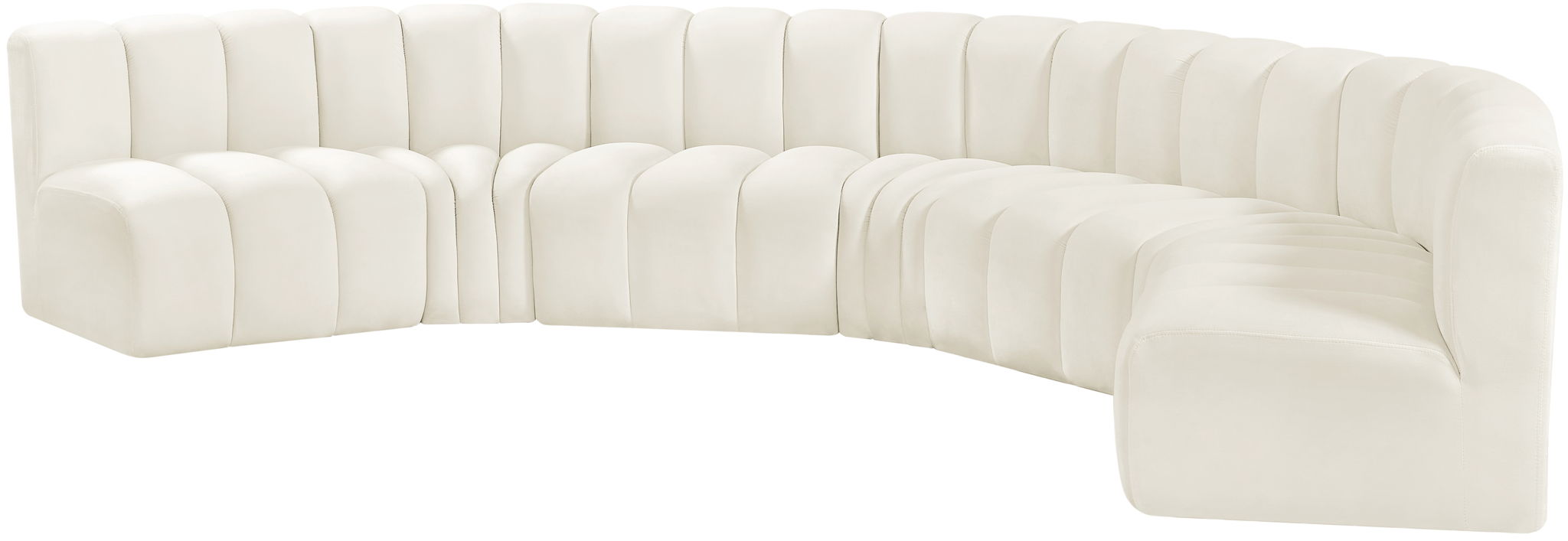 Arc - Velvet 7 Piece U-Shaped Modular Sofa