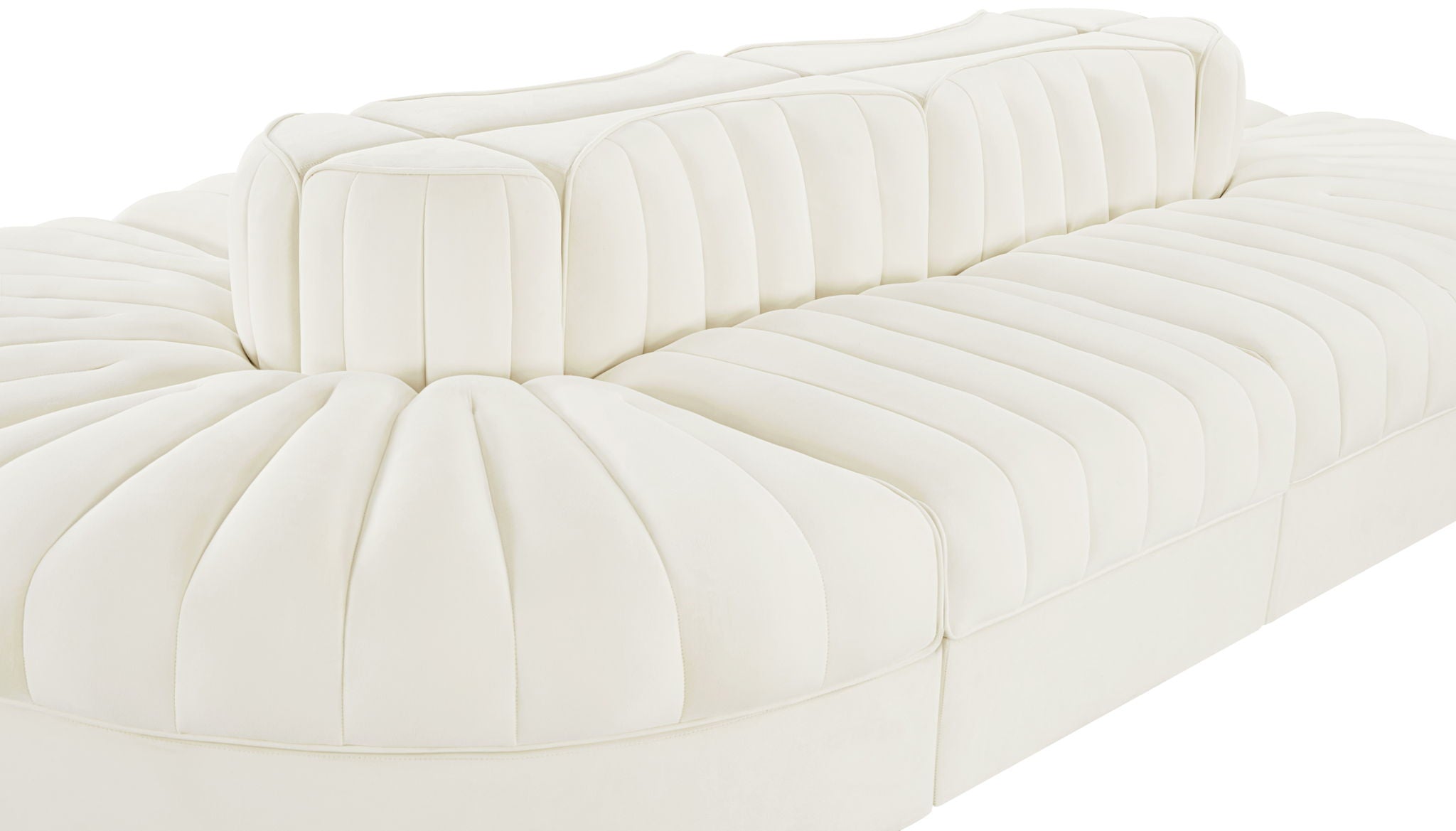 Rummi - Oval Velvet Performance Fabric Upholstered 8 Piece Modular Sectional