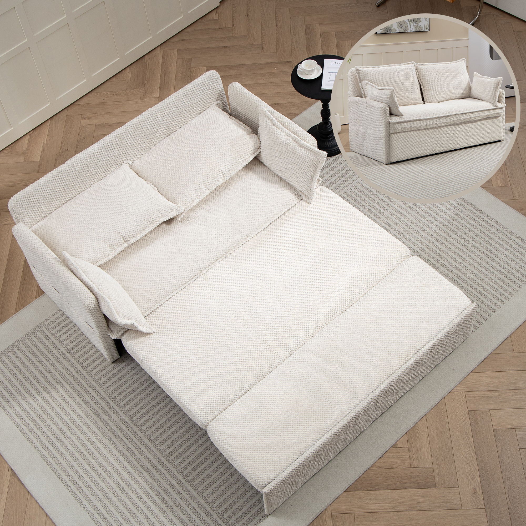 Pull Out Sofa Bed, Convertible Sleeper Sofa Couch, Side Storage, And USB / C - Type Charging Ports Chair