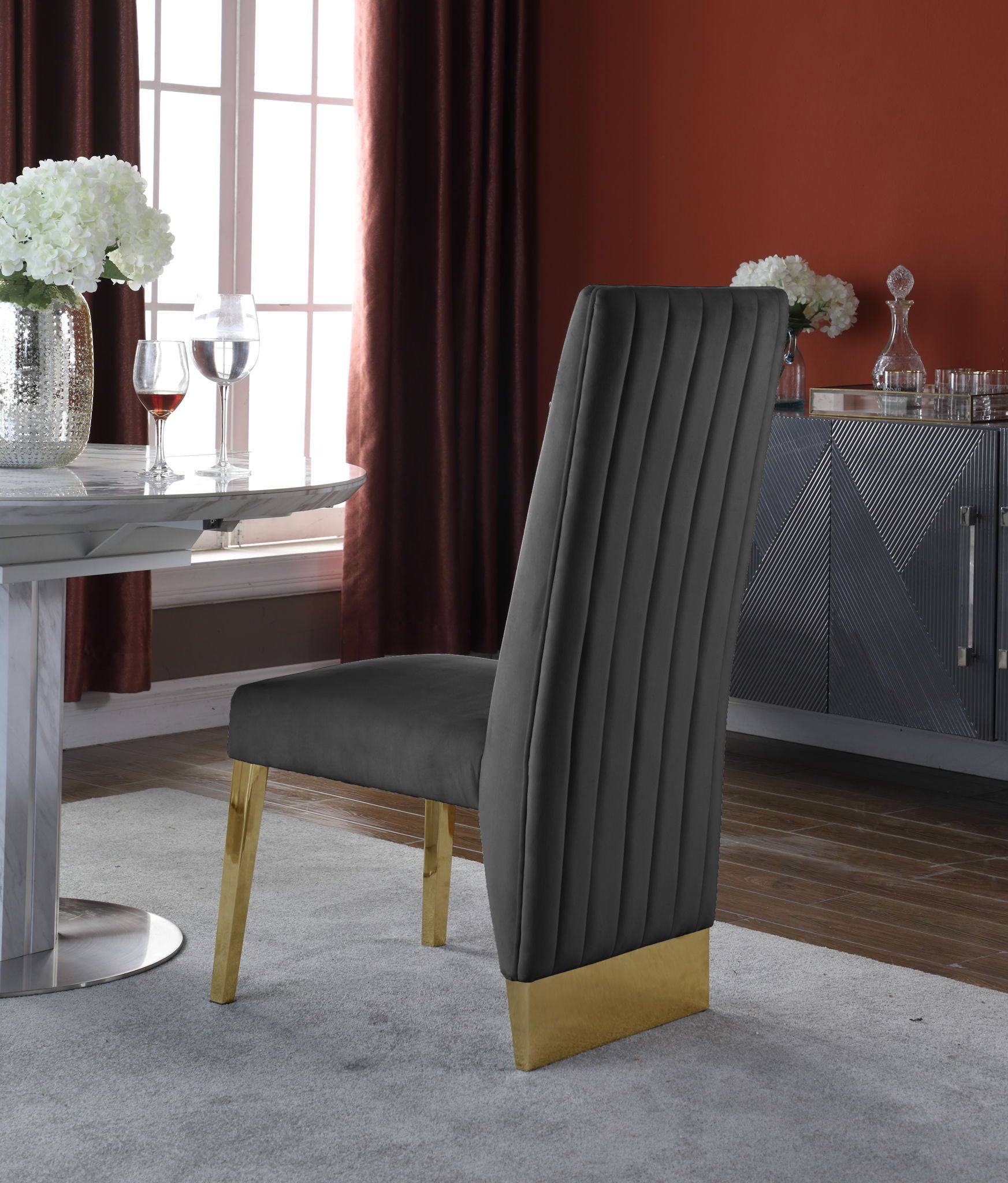 Porsha - Dining Chair with Gold Legs (Set of 2)