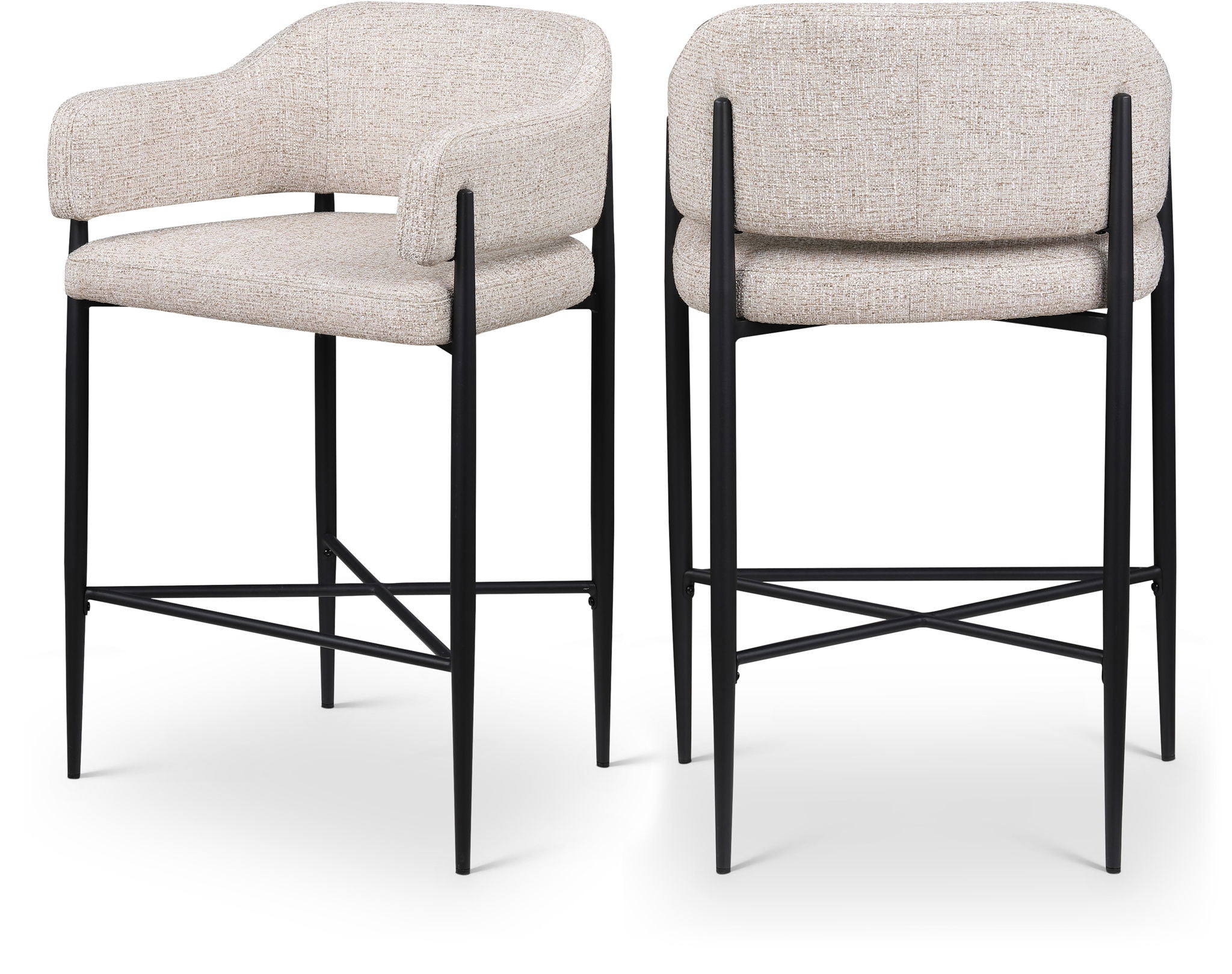 Dame - Fabric Upholstered Counter Stool (Set of 2)