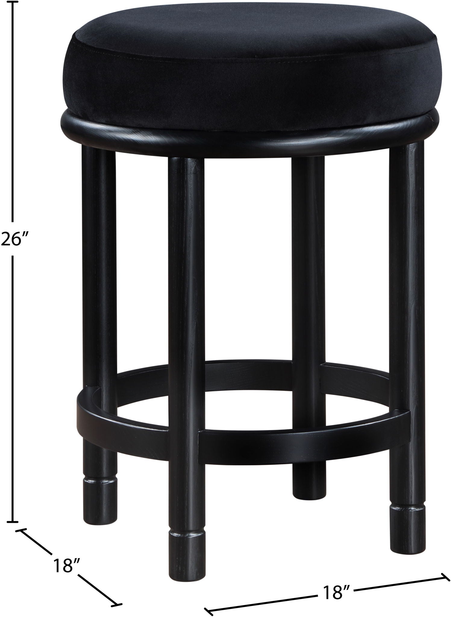 Monette - Counter Stool With Black Base
