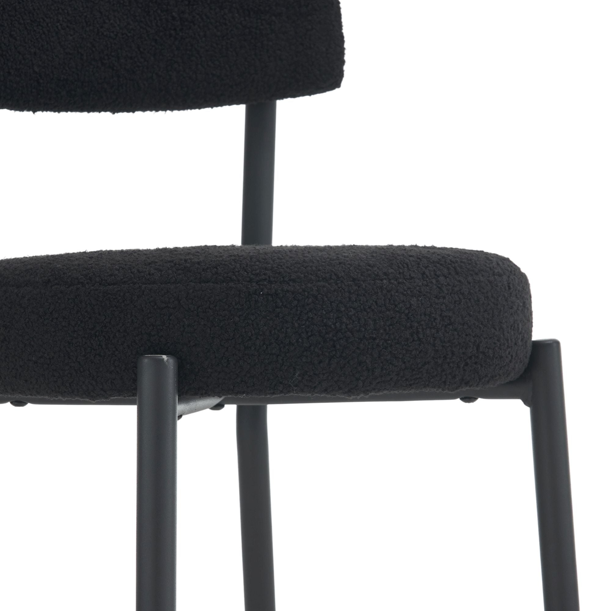 Modern Teddy Fabric Upholstered Bar Stools - Legs
