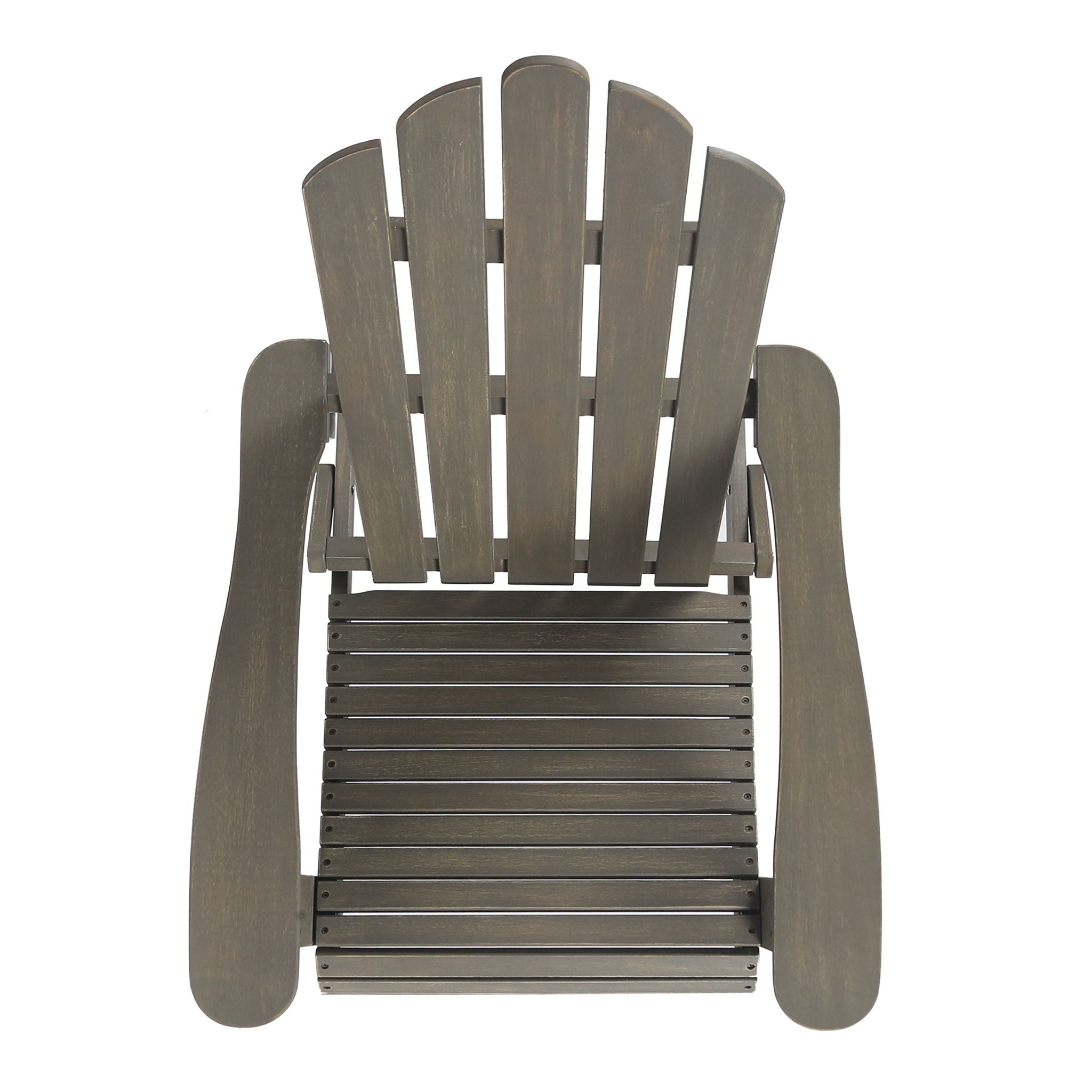 Outdoor Foldable Adirondack Chair With Hand Crafted Details - Gray