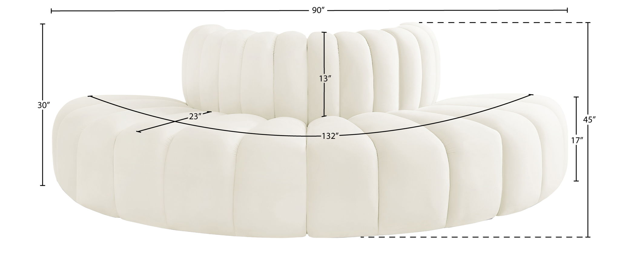 Arc - Velvet 4 Piece Modular Sofa
