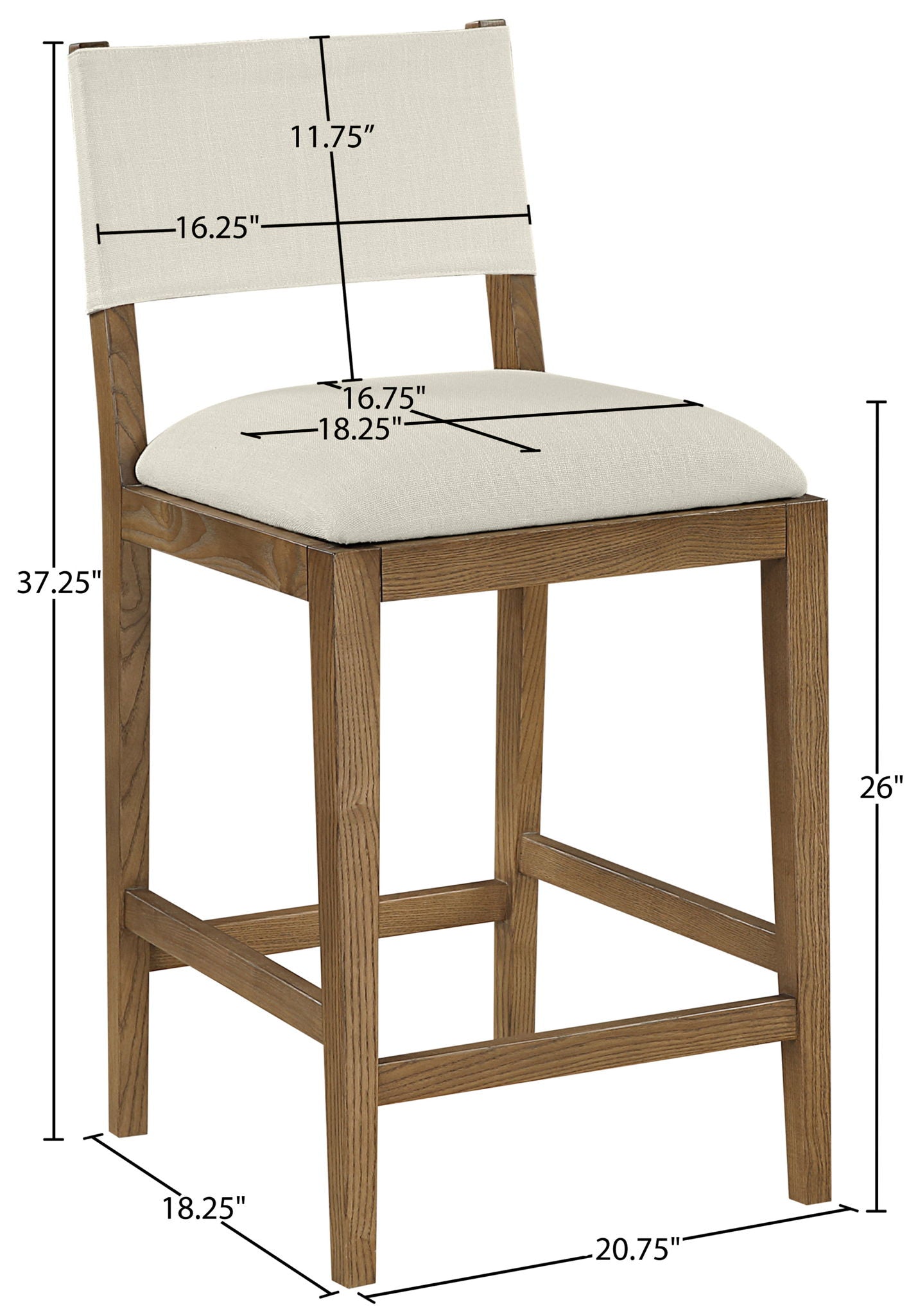 Avon - Linen Textured Performance Fabric Counter Stool
