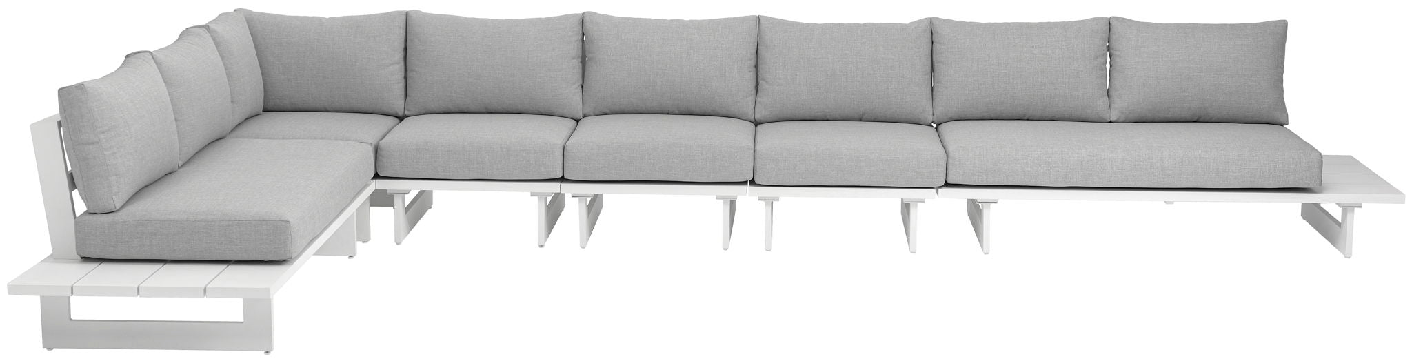 Maldives - 6 Piece Water Resistant Outdoor Patio Modular Sectional With White Base