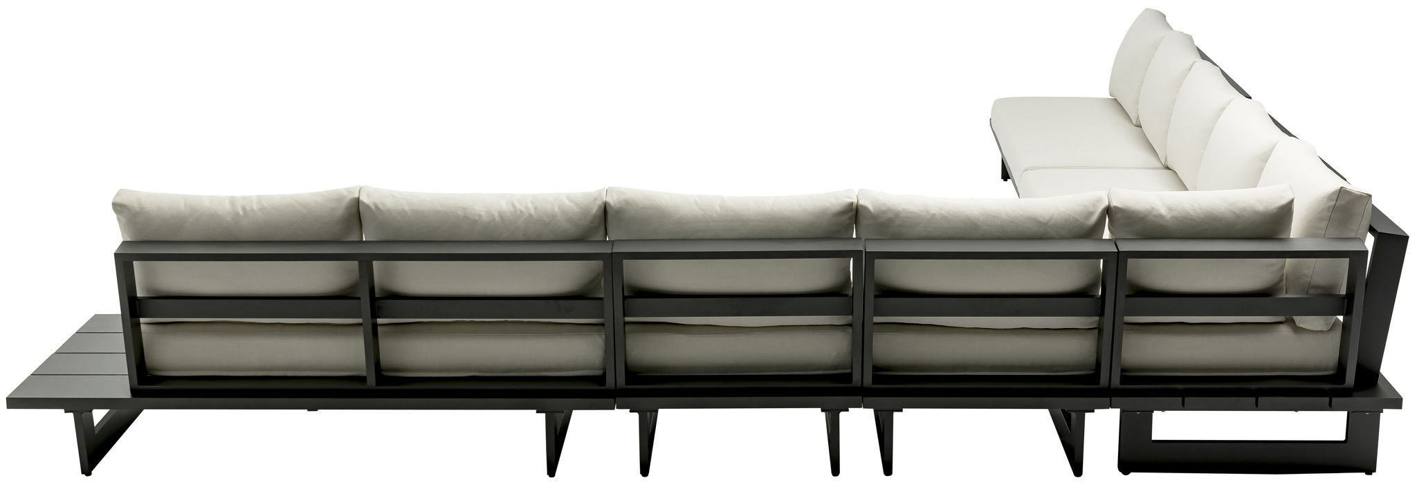 Maldives - 7 Piece Water Resistant Outdoor Patio Modular Sectional With Gray Base