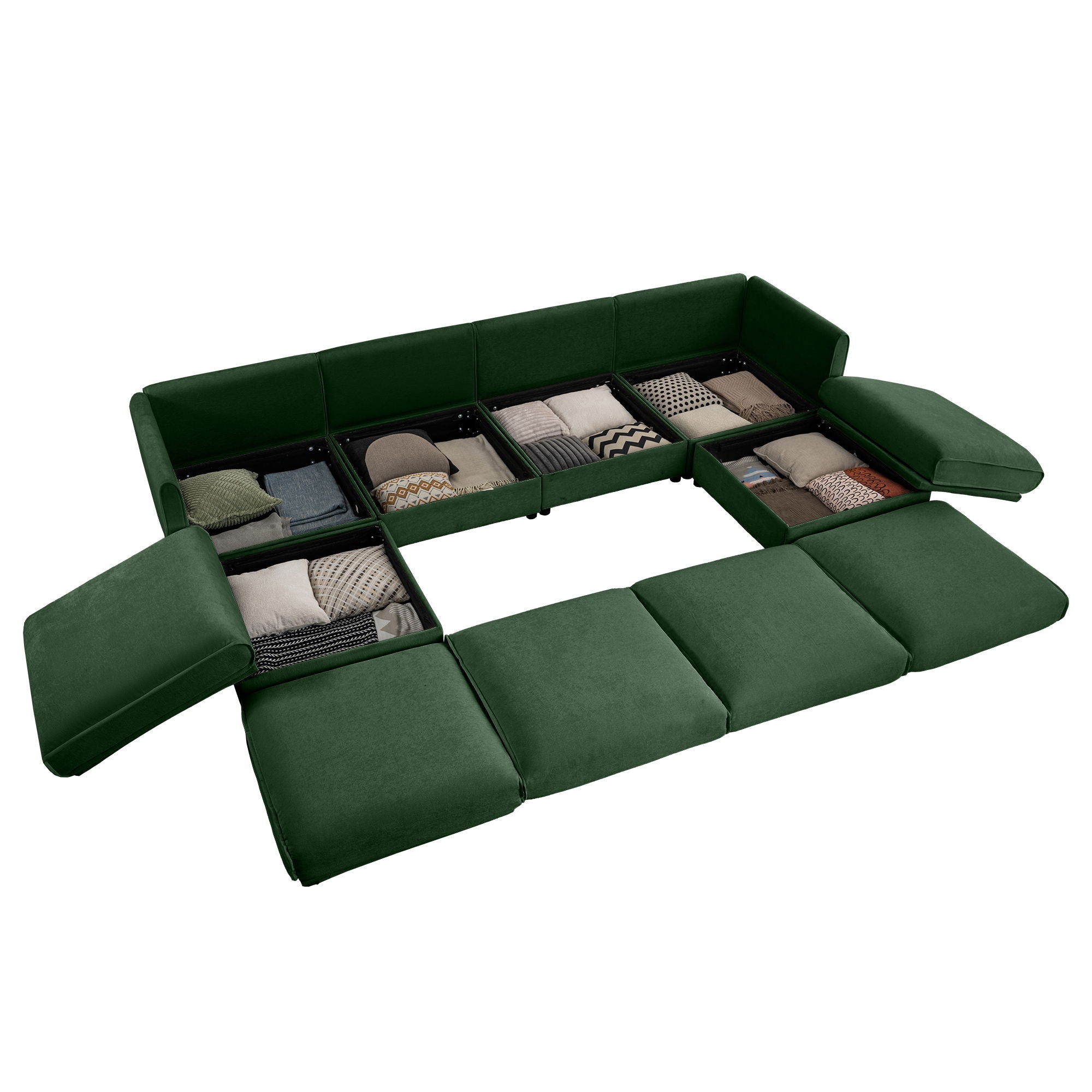 Contemporary Elegant Sofa With Storage And Ottoman