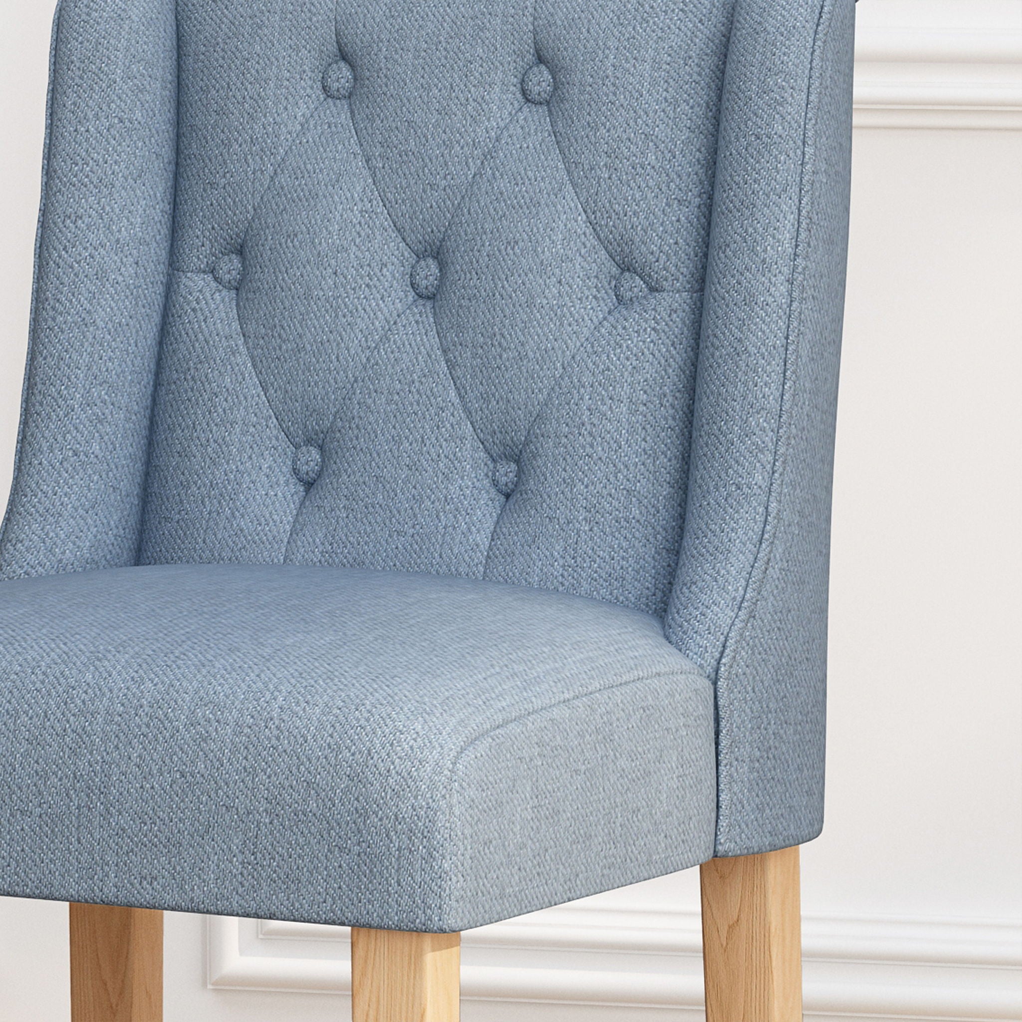 Vienna - Contemporary Fabric Tufted & Wingback Counter Stools (Set of 2)
