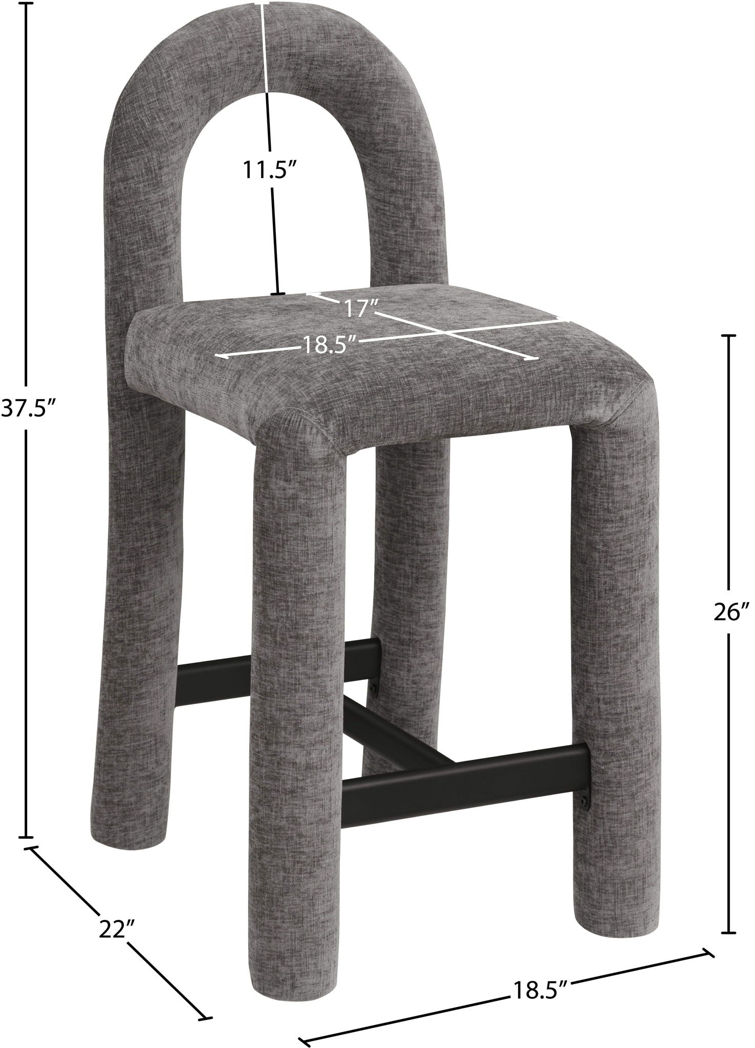Amari - Chenille Fabric Stool
