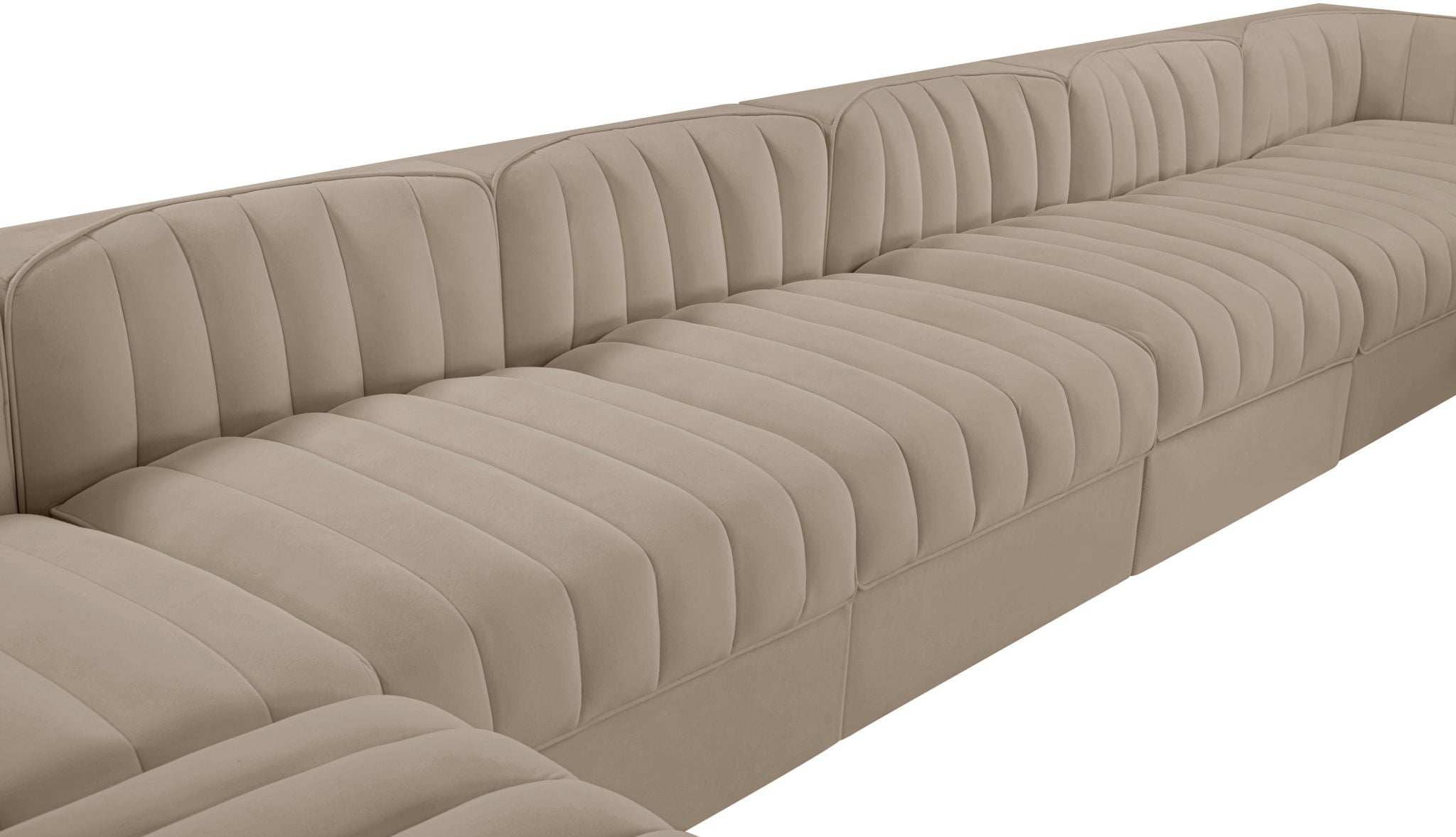 Rummi - Velvet Performance Fabric Upholstered 10 Piece Modular Sectional