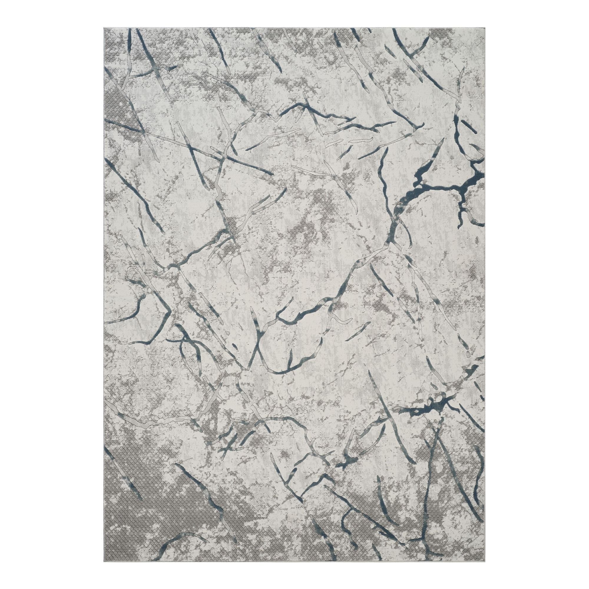 Geometrix - 7'10" X 10'6" Area Rug, Geometric 3D Effect - Ivory / Gray