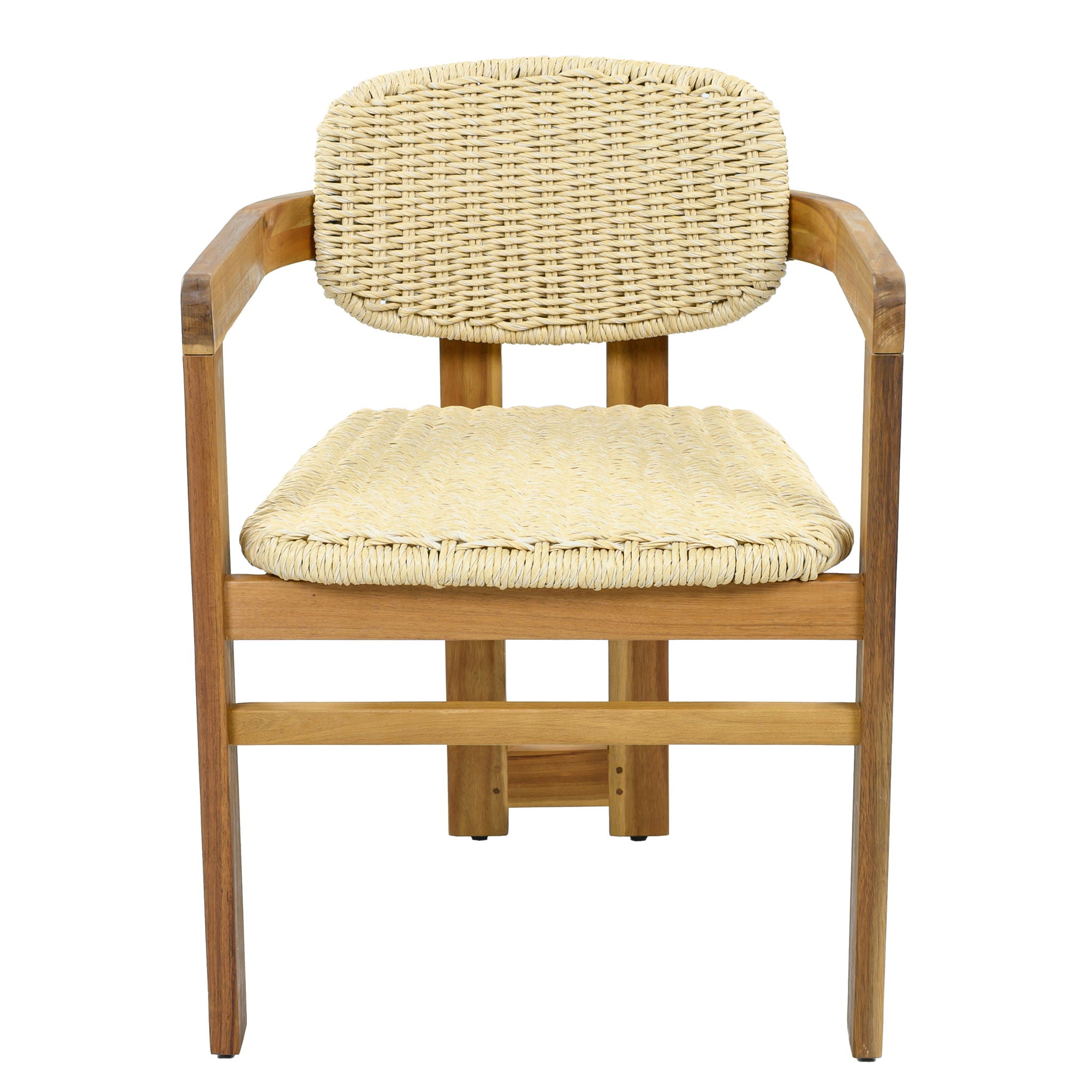 Outdoor Accent Armchairs For Patio (Set of 2) - Natural / Teak
