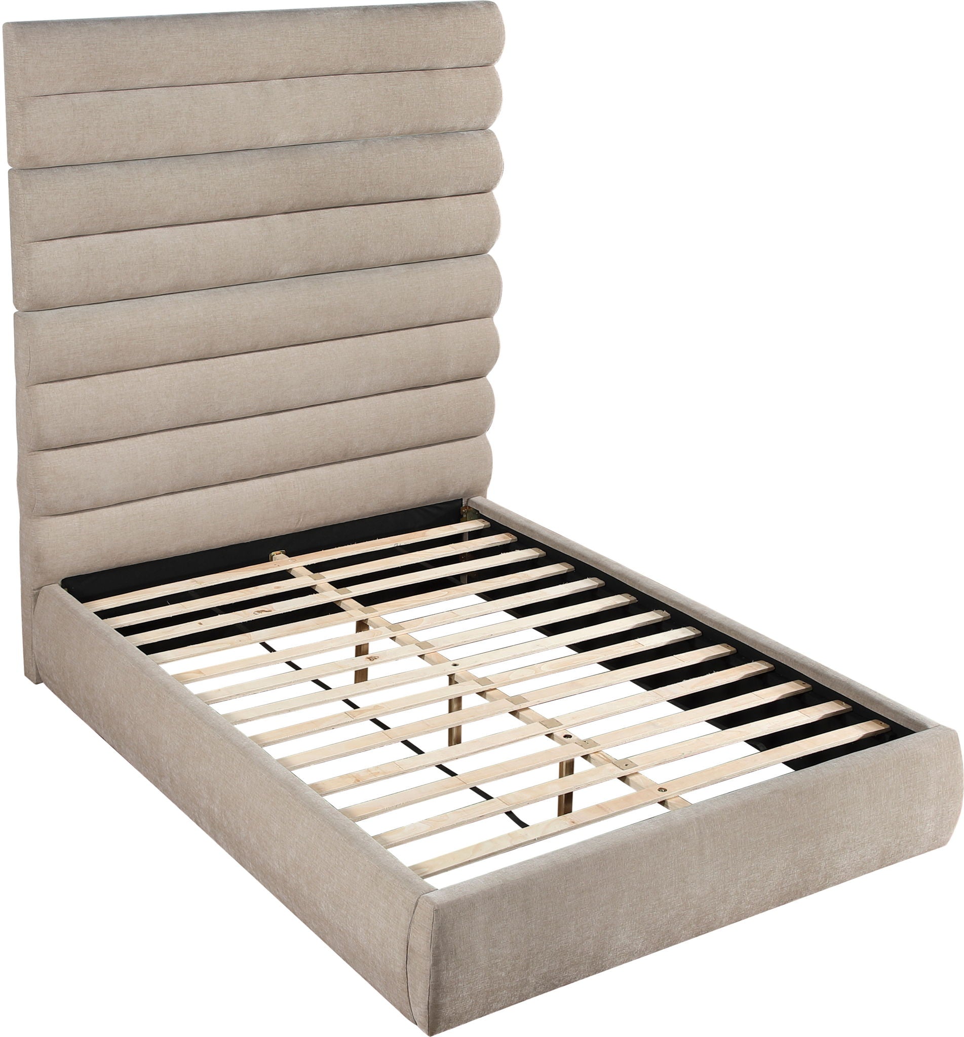 Adam - Chenille Fabric Bed With 89" Headboard