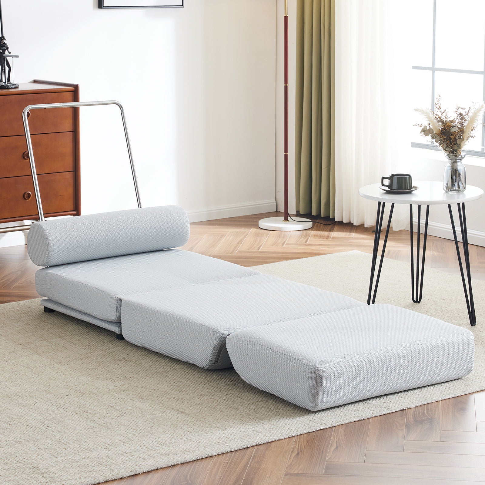 Foldable Single Chair Sofa Bed With Pillow, Easy To Store, Breathable And Wearable