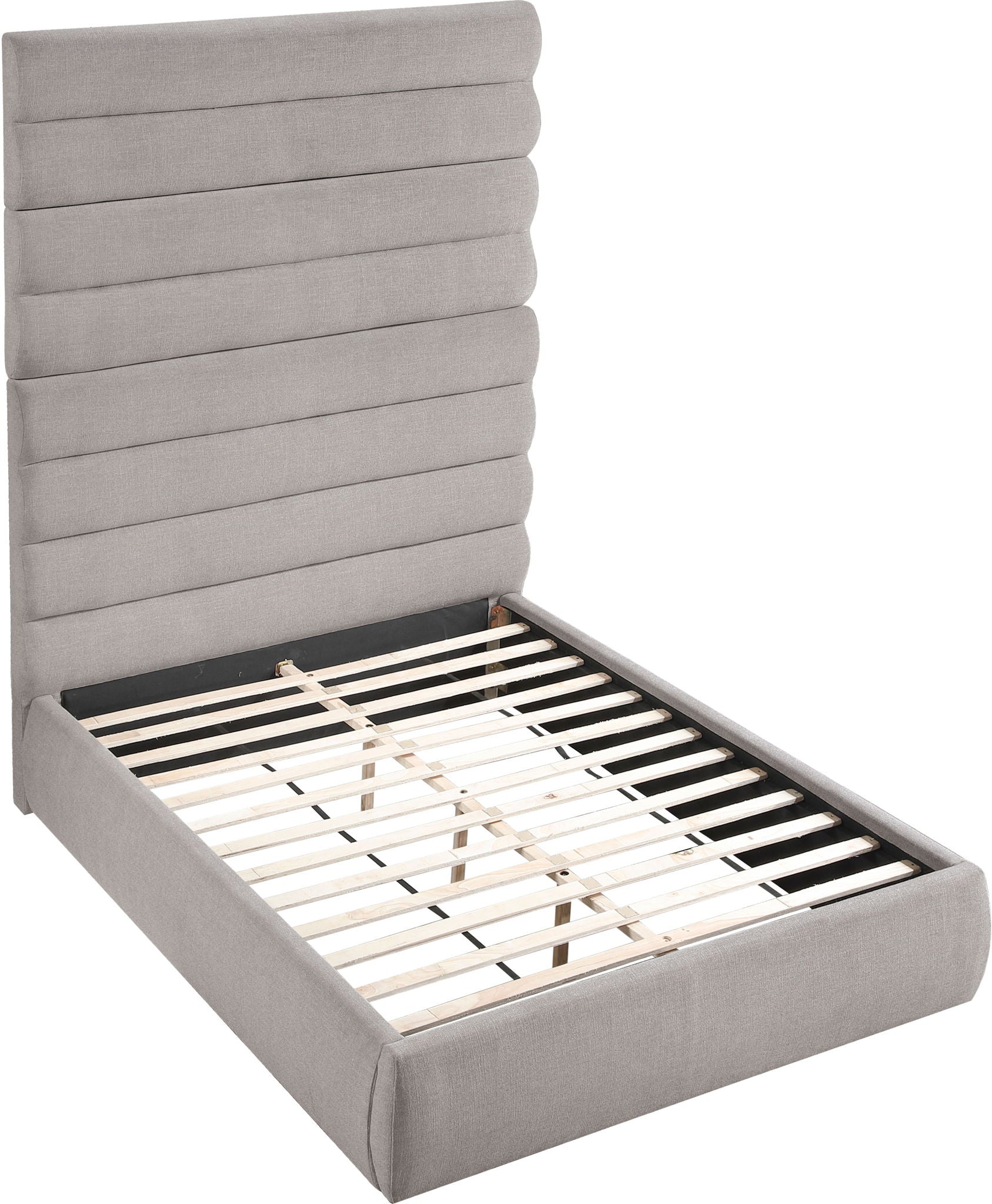 Adam - Linen Fabric Bed With 89" Headboard