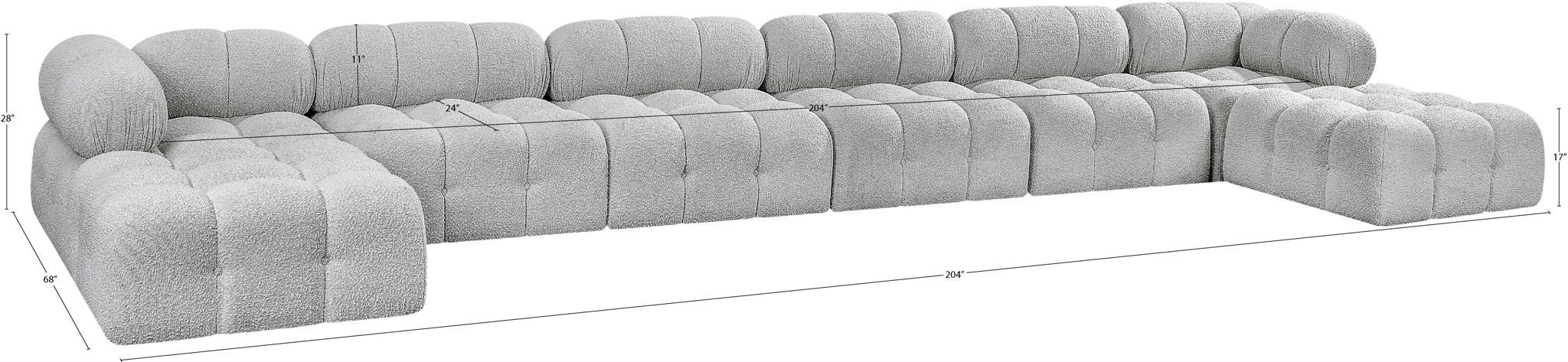 Ames - 8 Piece Fabric Modular Sectional