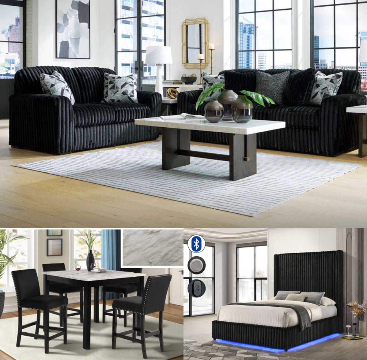 Midnight-Madness Sofa Bundle Deal