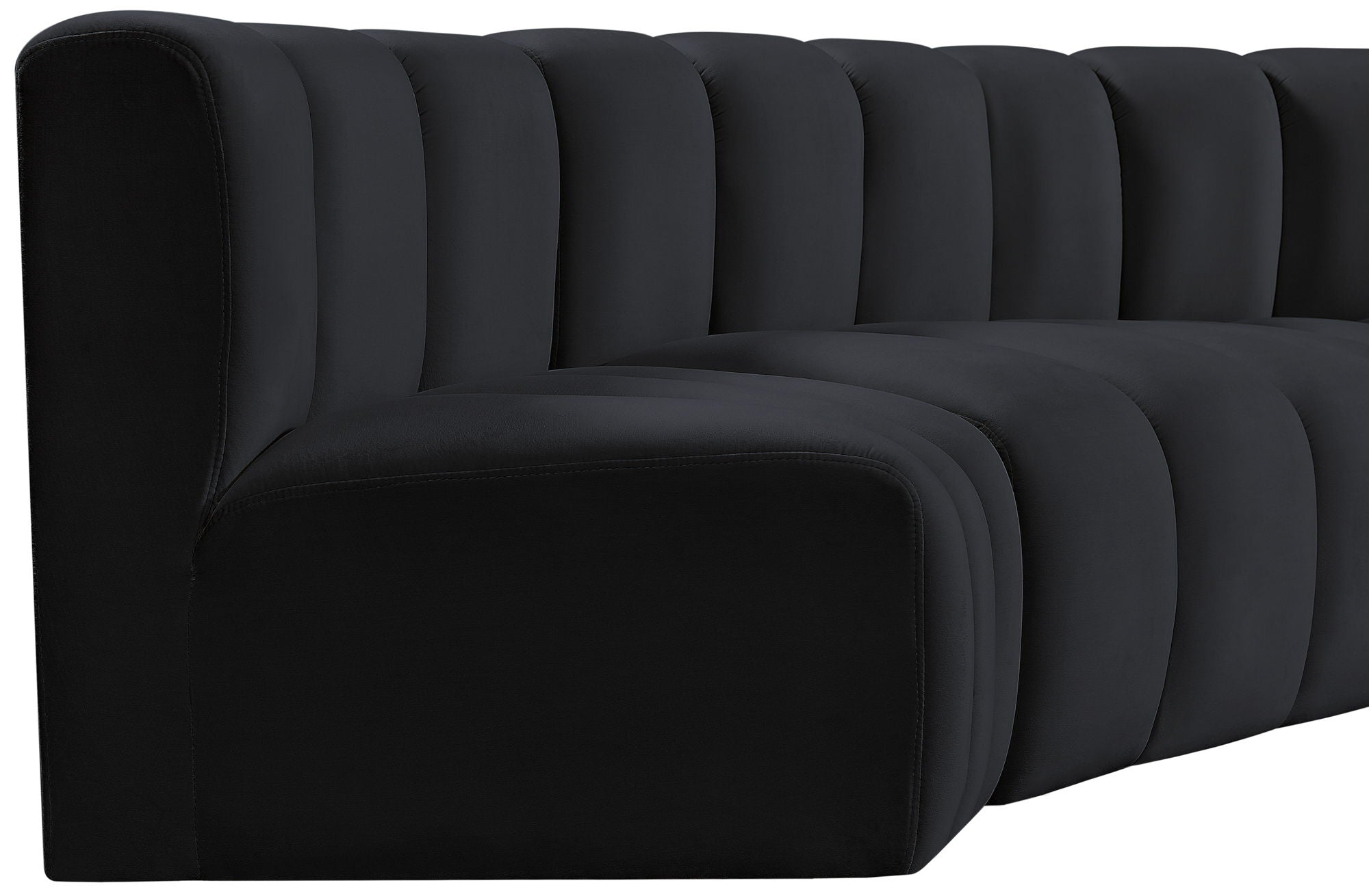 Arc - Velvet 4 Piece Curved Modular Sofa